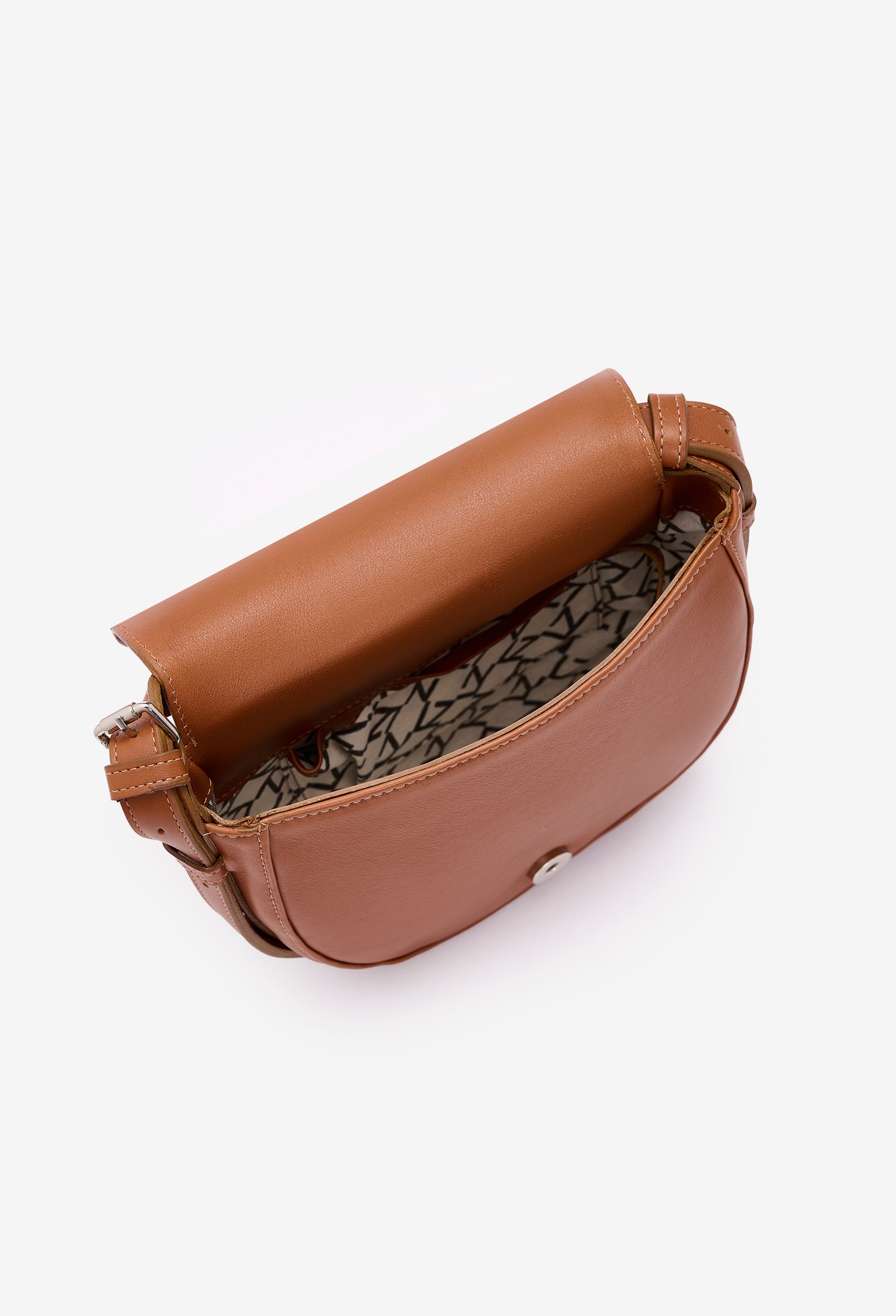 Sisa Leather Saddle Bag - Cognac