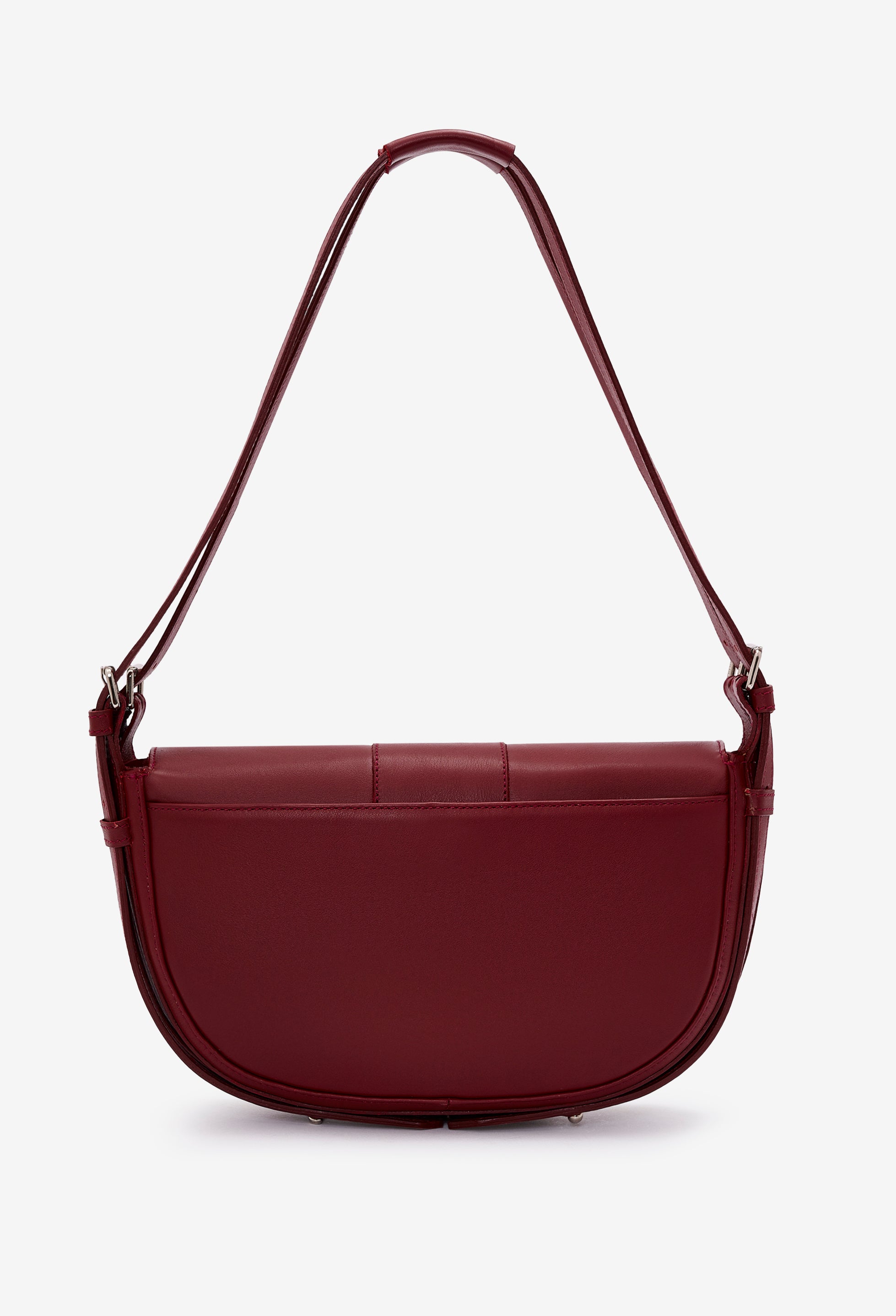 Sisa Leather Shoulder Bag - Burgundy