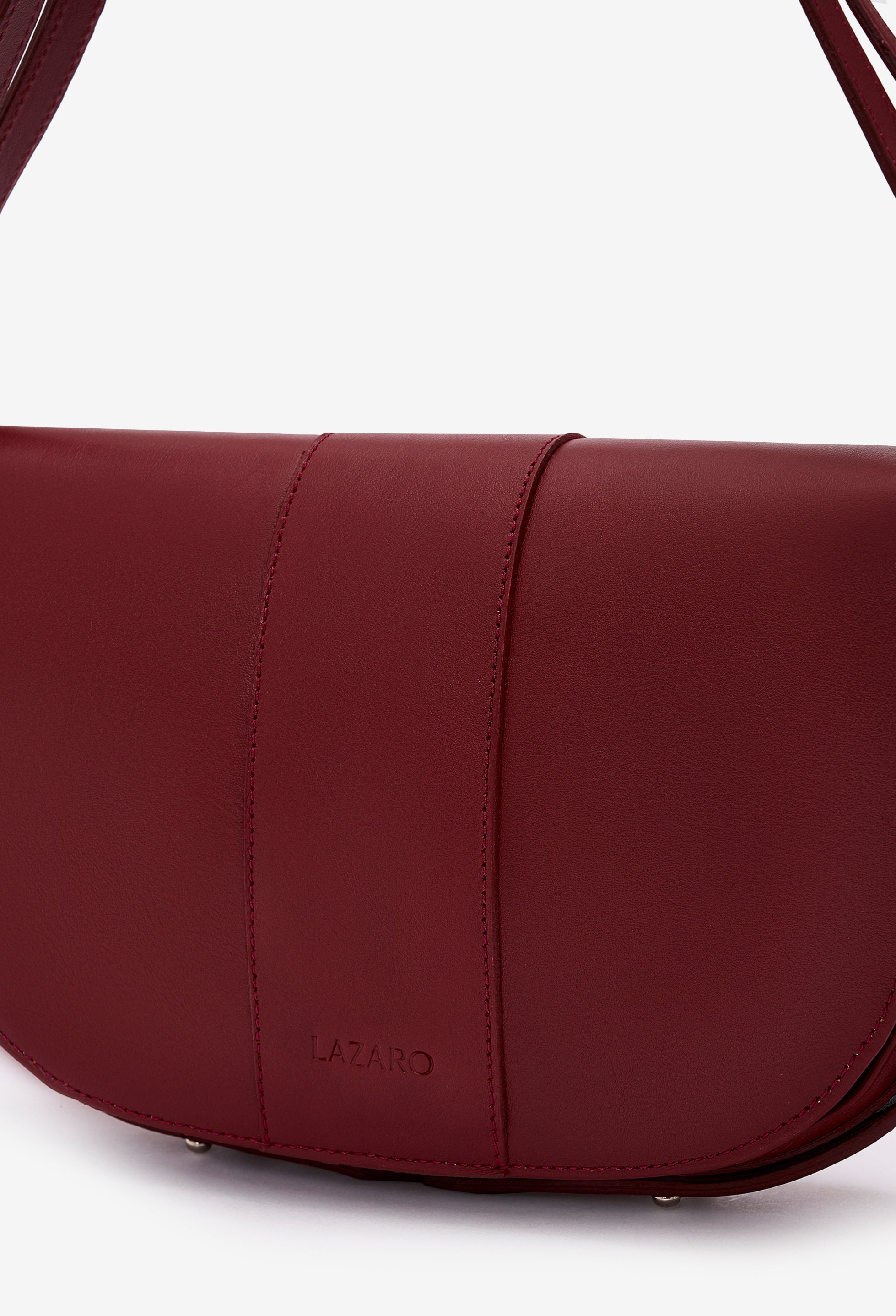 Sisa Leather Shoulder Bag - Burgundy