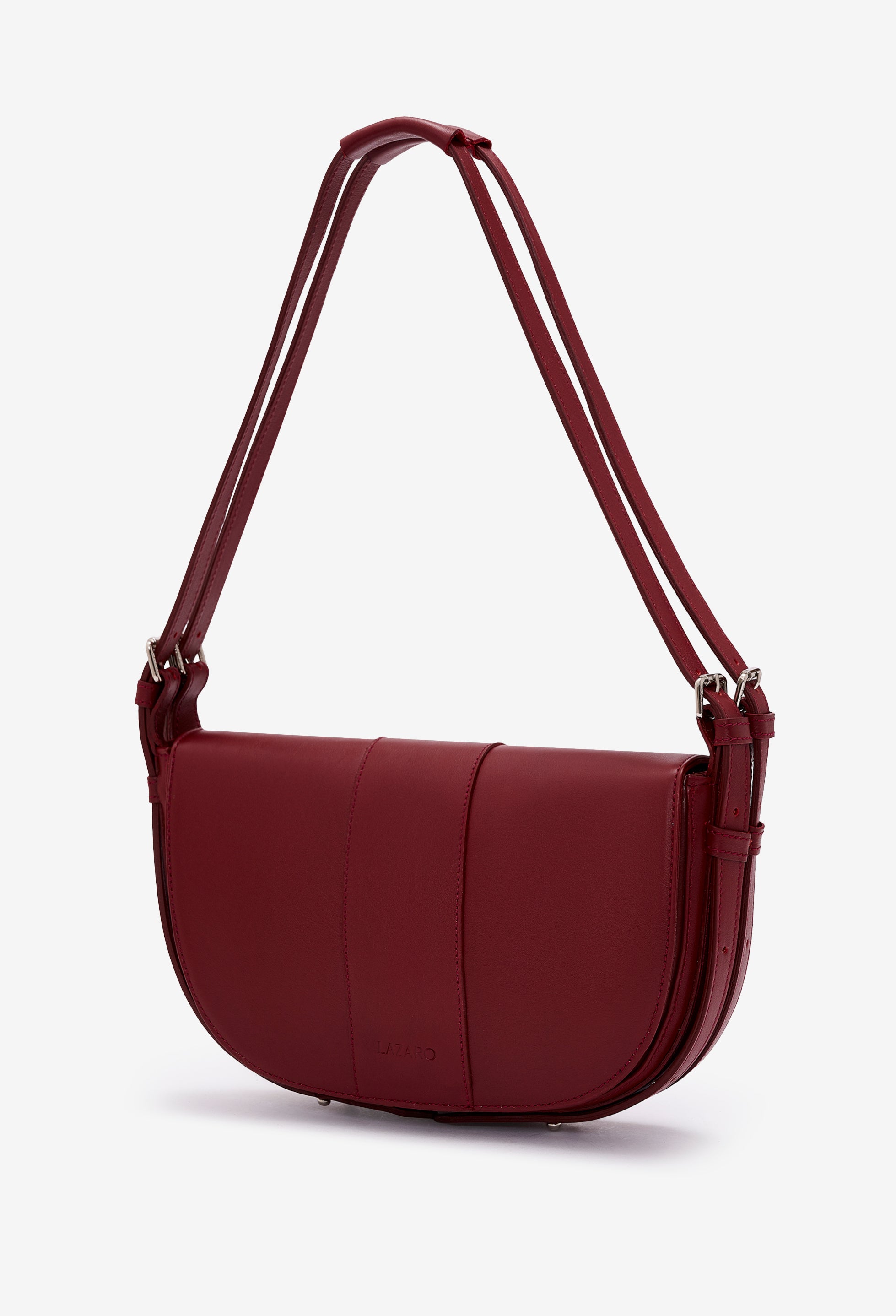 Sisa Leather Shoulder Bag - Burgundy