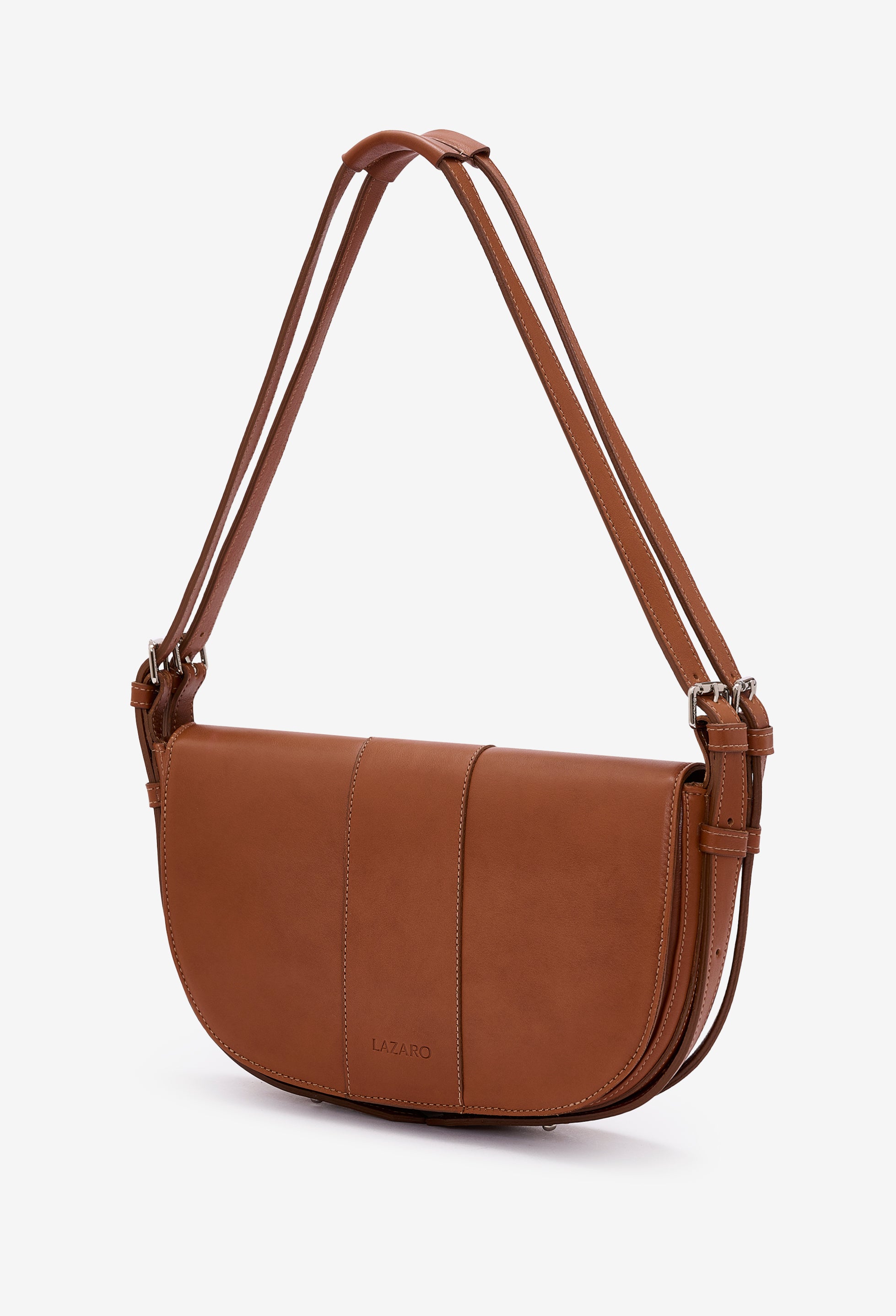 Sisa Leather Shoulder Bag - Cognac