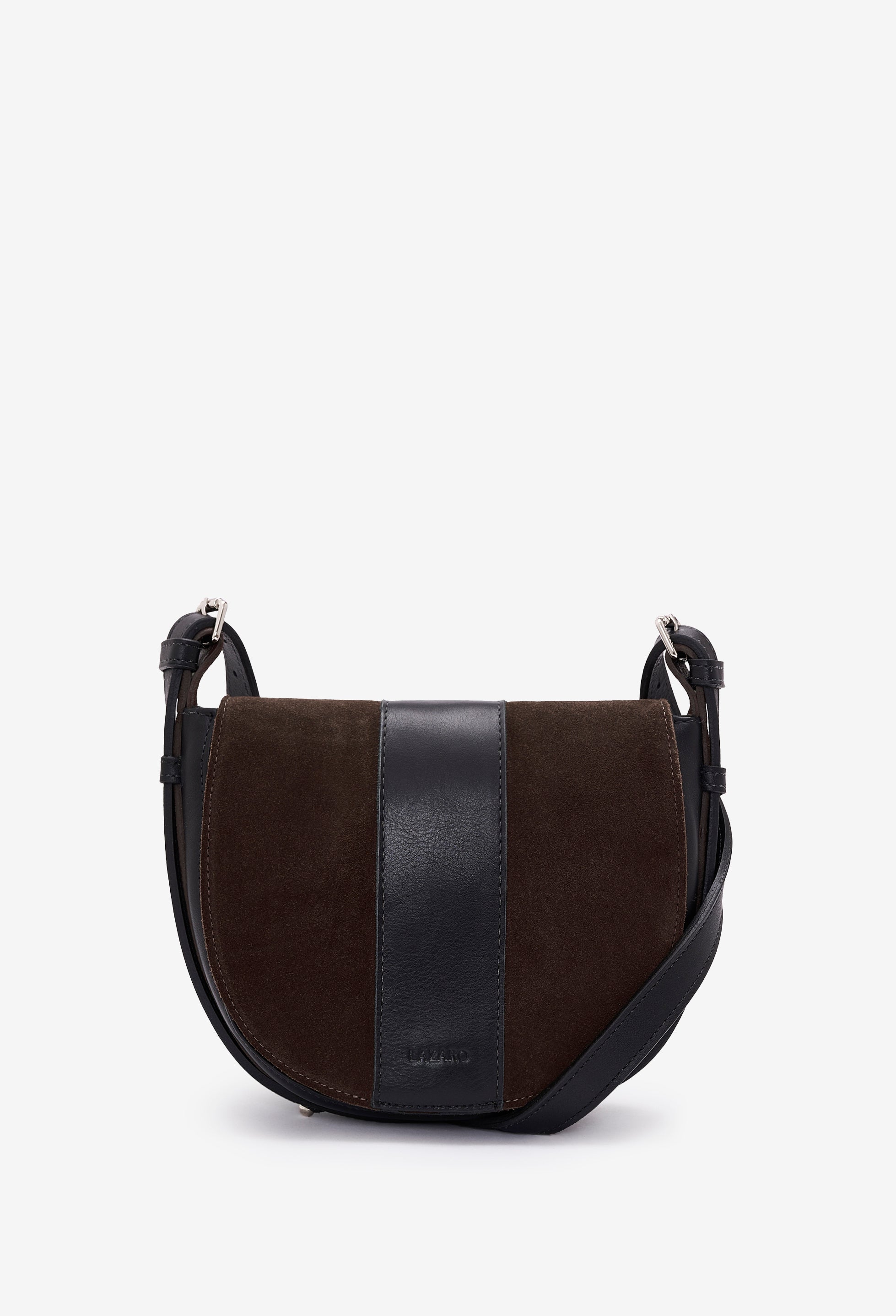 Sisa Leather Saddle Bag - Brown Suede