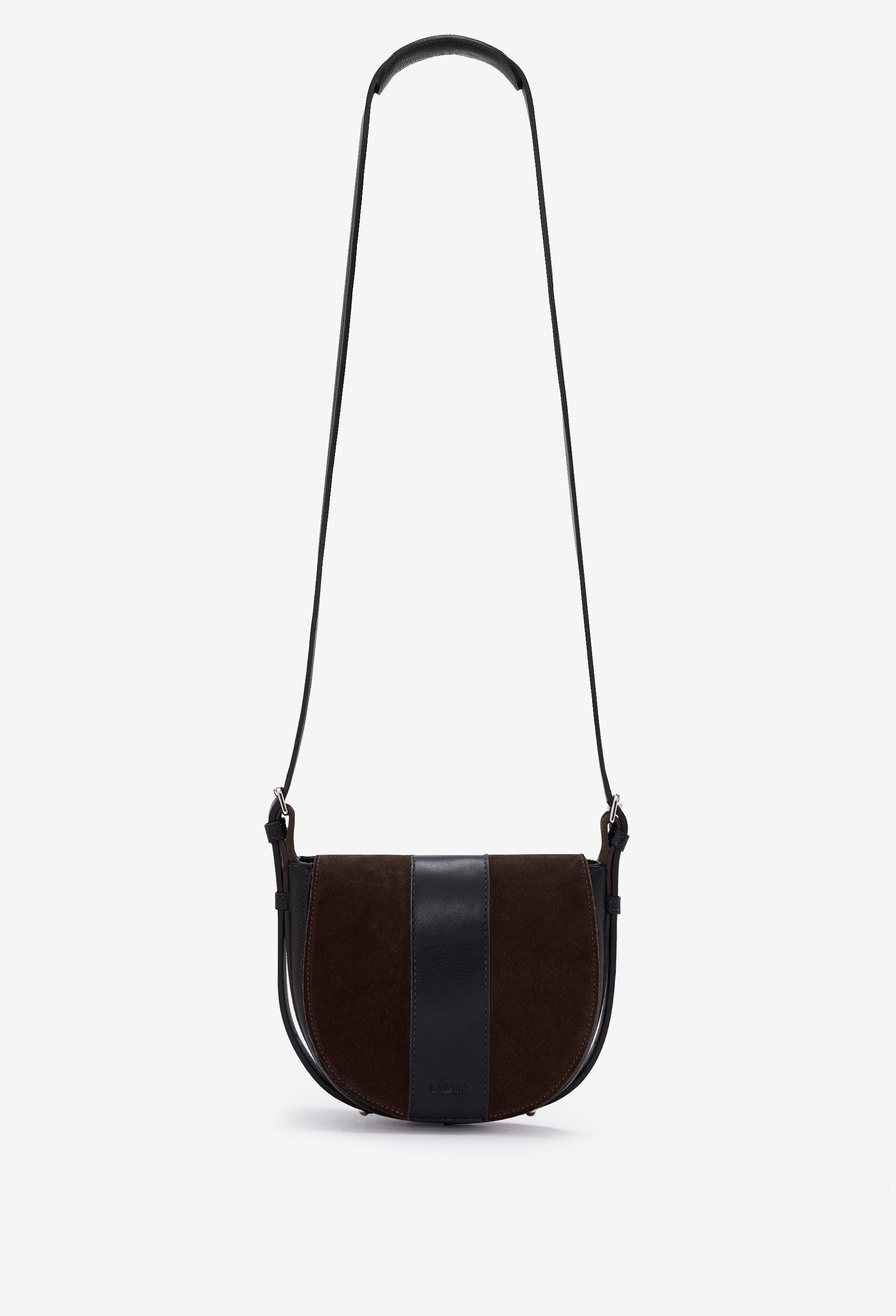 Sisa Leather Saddle Bag - Brown Suede