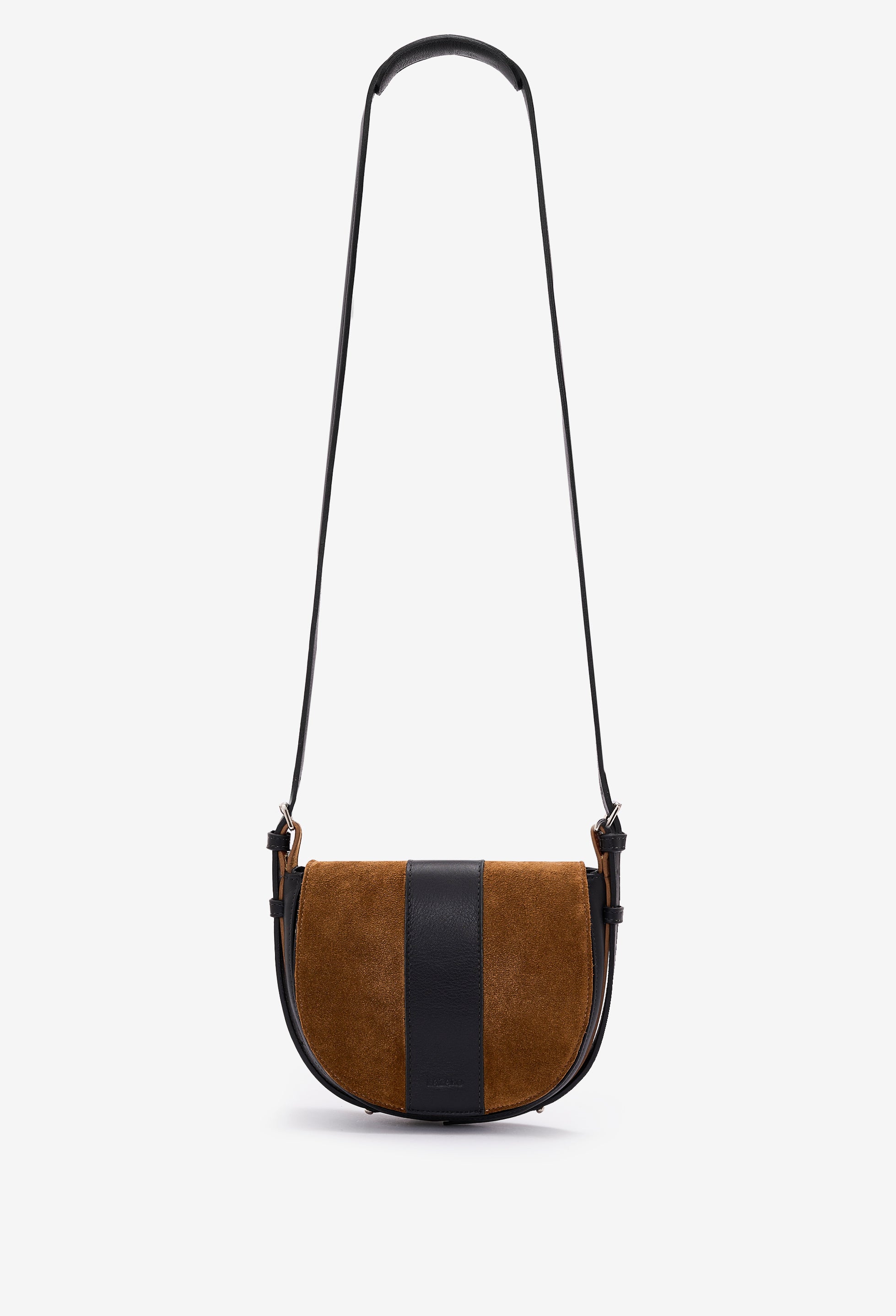 Sisa Leather Saddle Bag - Tan Suede