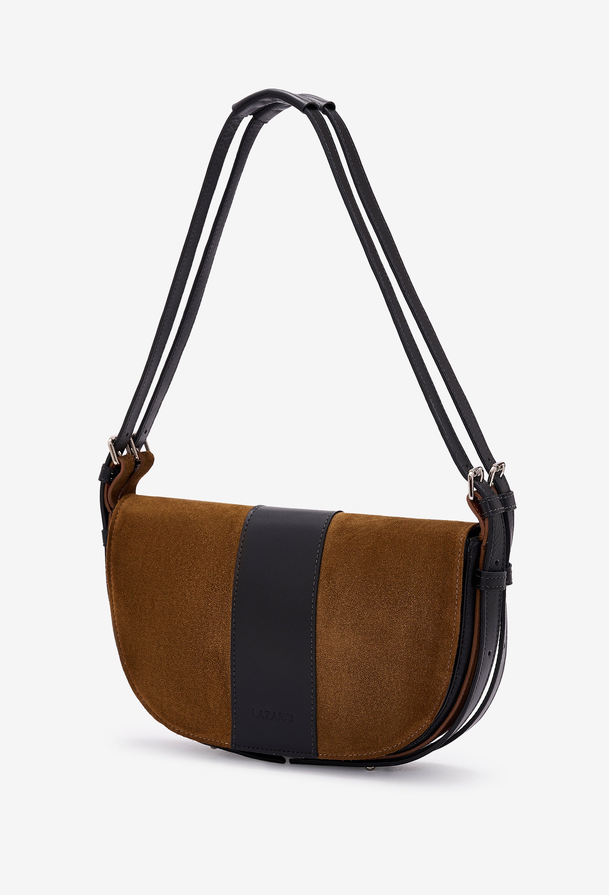 Sisa Leather Shoulder Bag - Tan Suede