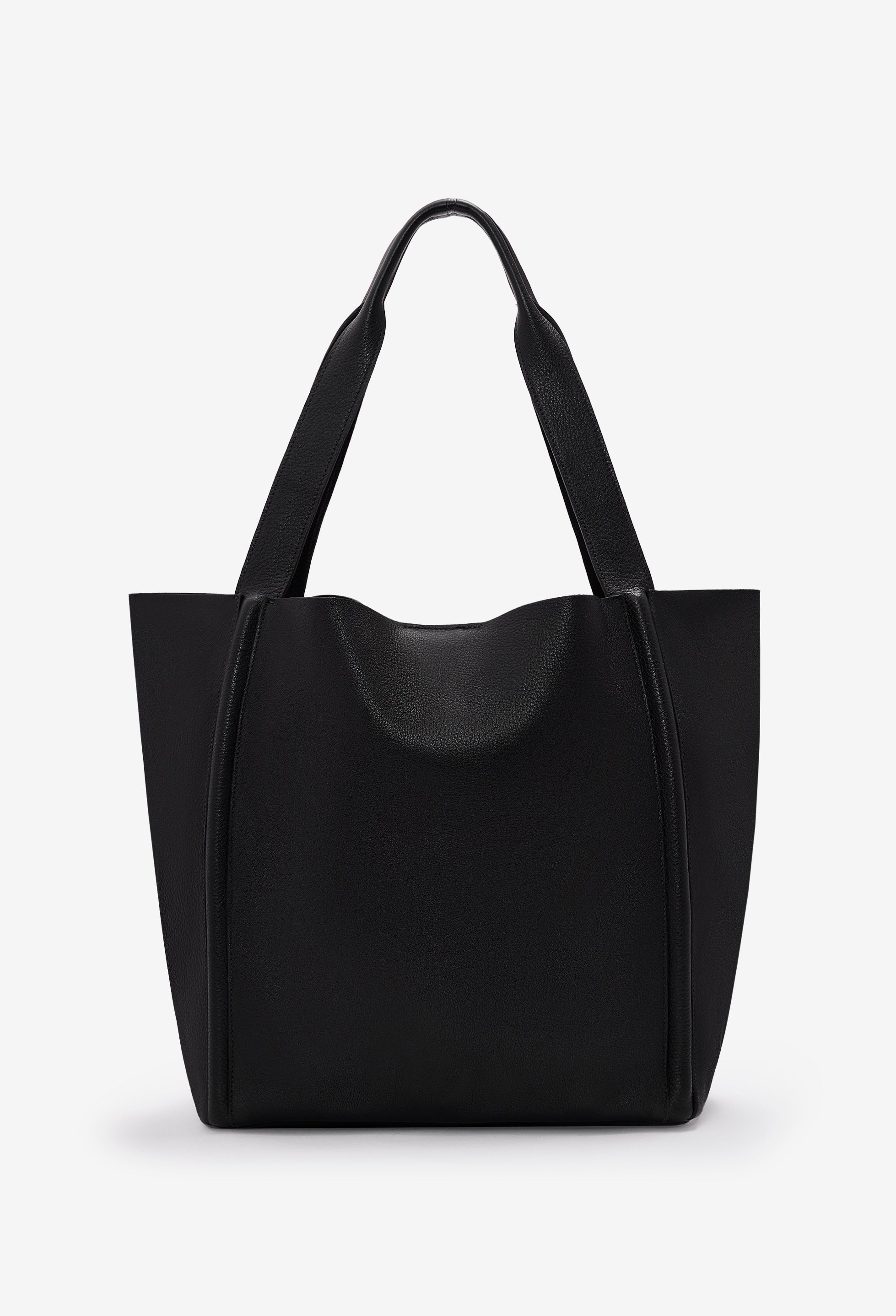 Tala Large Leather Tote Bag - Black