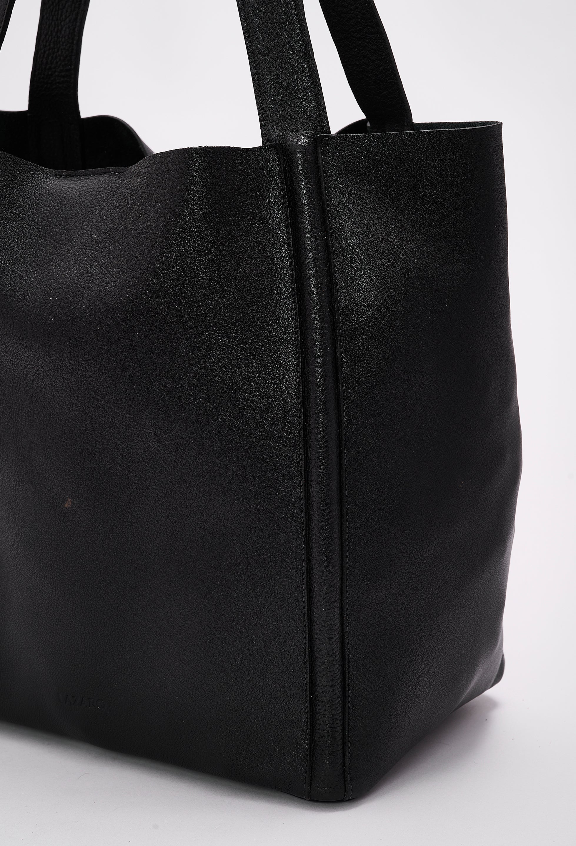 Tala Large Leather Tote Bag - Black