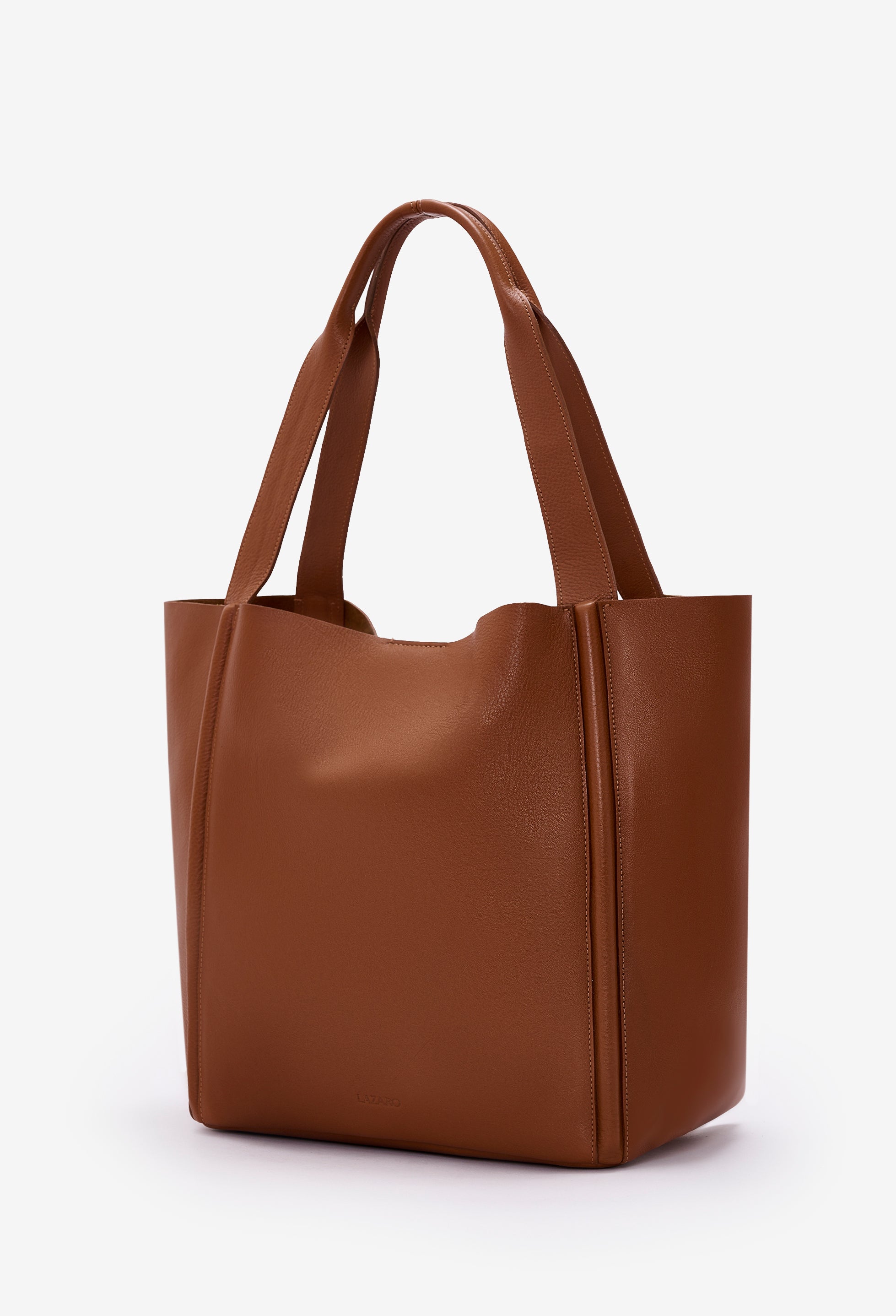 Tala Large Leather Tote Bag - Cognac