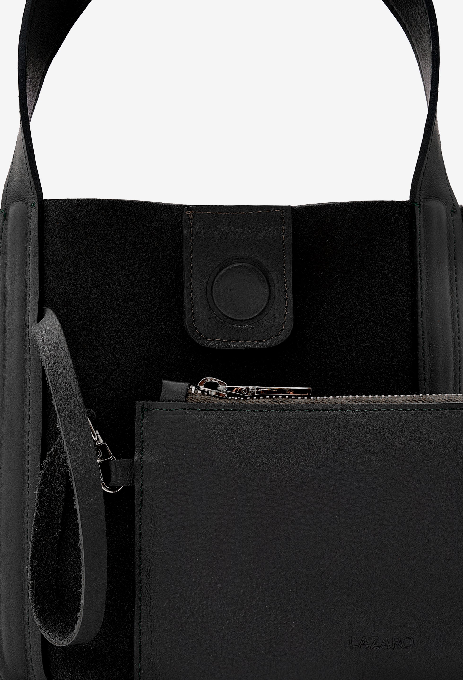 Tala Small Leather Tote Bag - Black