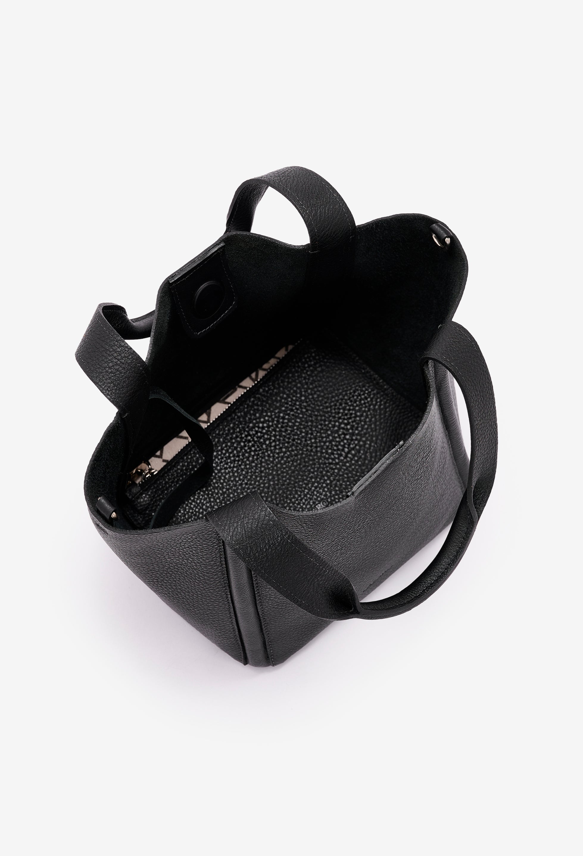 Tala Small Leather Tote Bag - Black