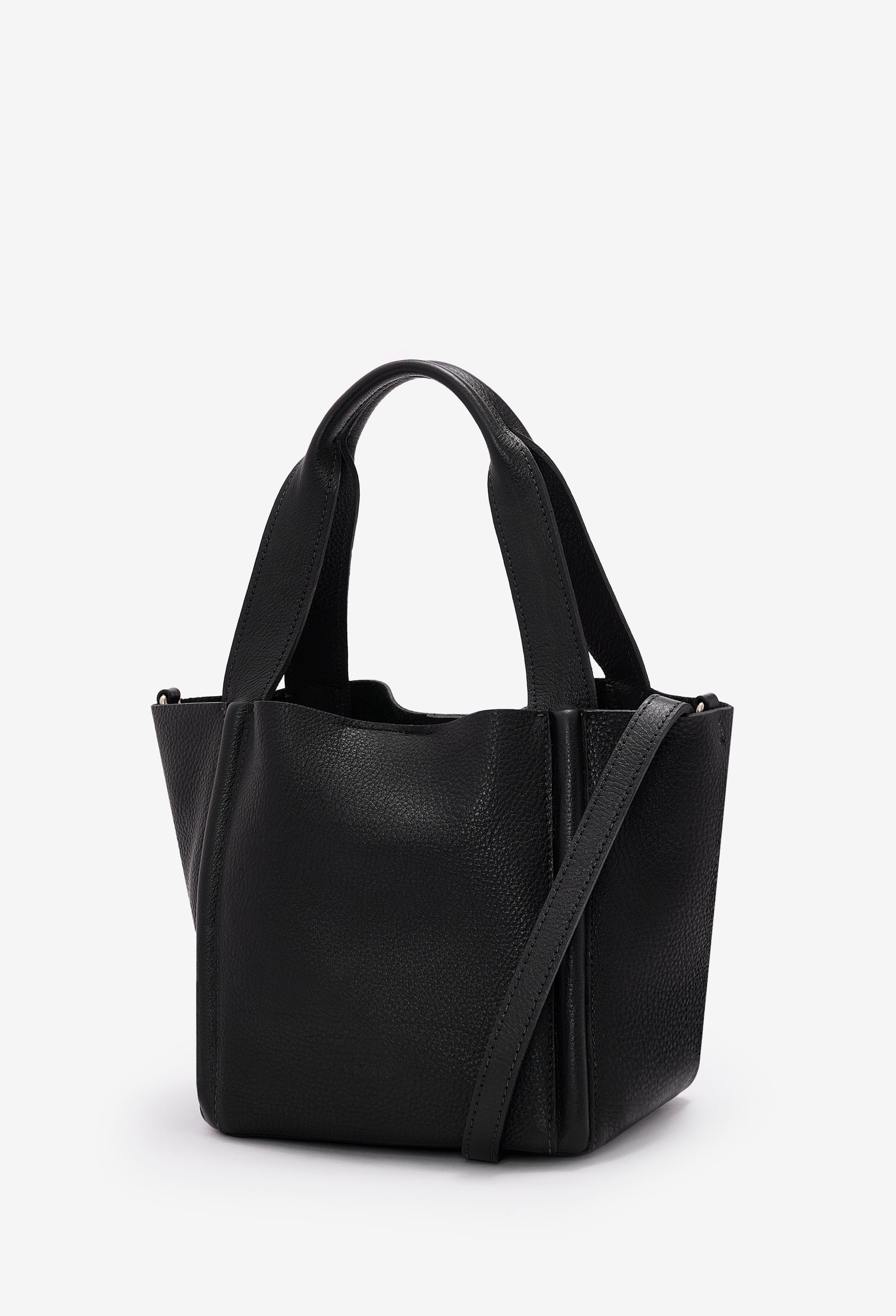 Tala Small Leather Tote Bag - Black