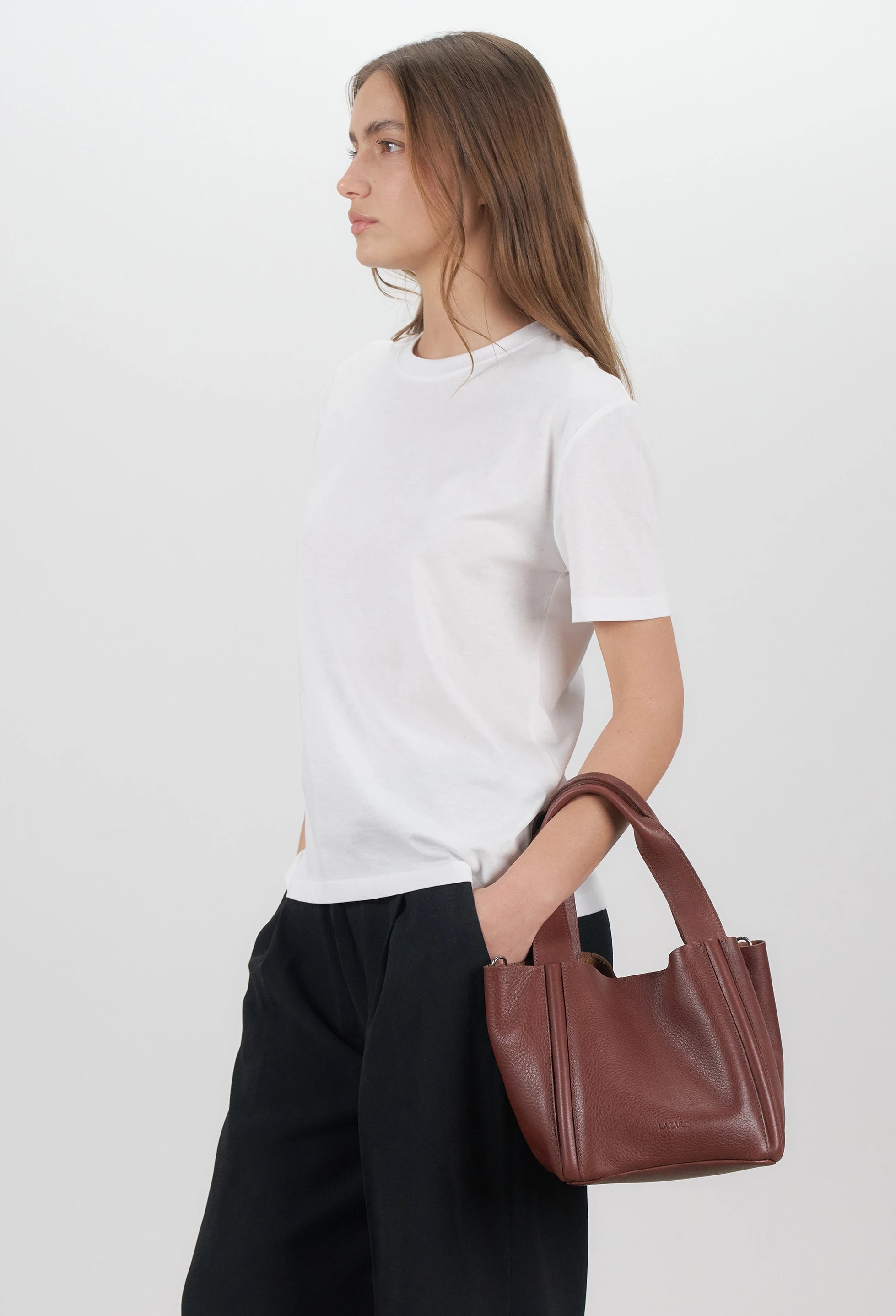 Tala Small Leather Tote Bag - Brown