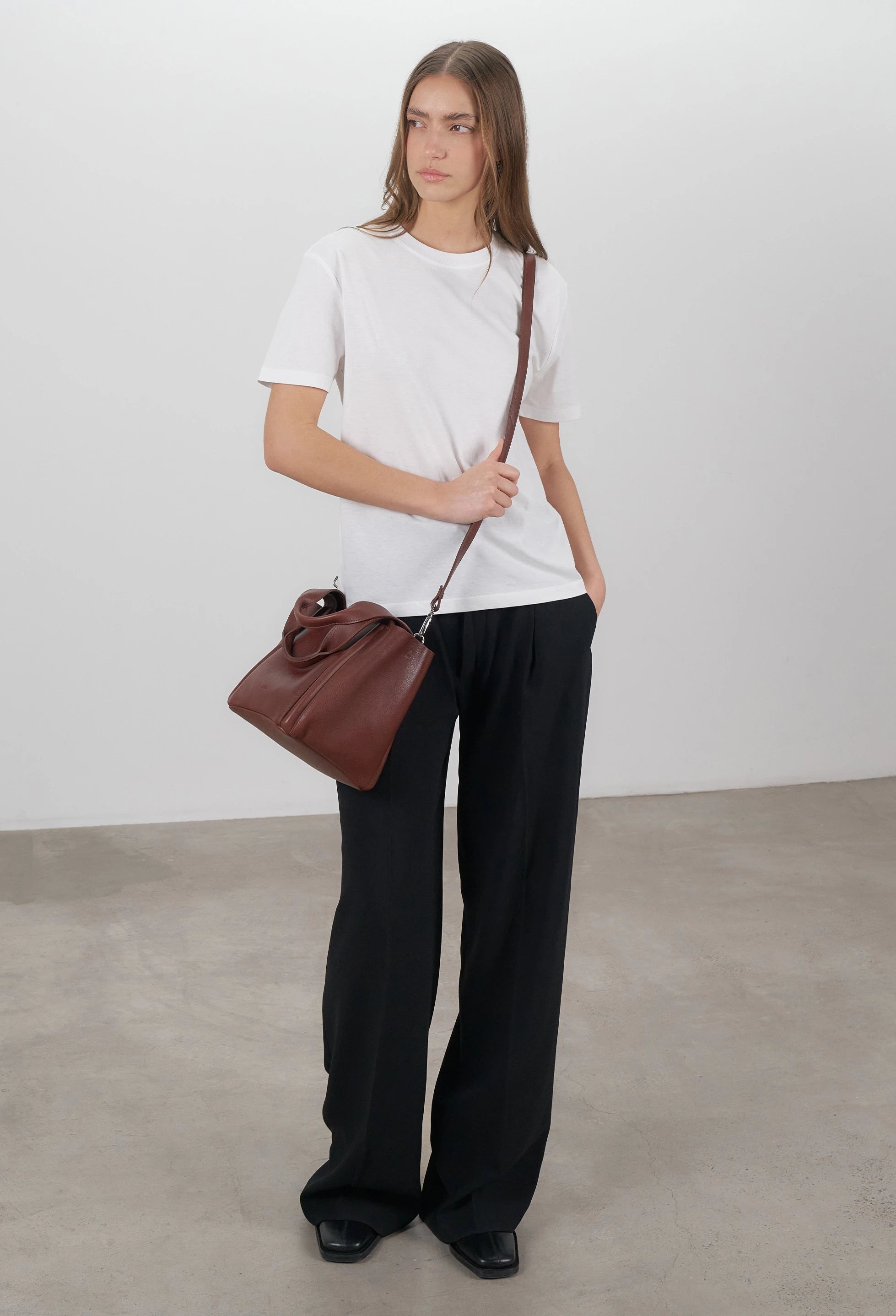 Tala Small Leather Tote Bag - Brown