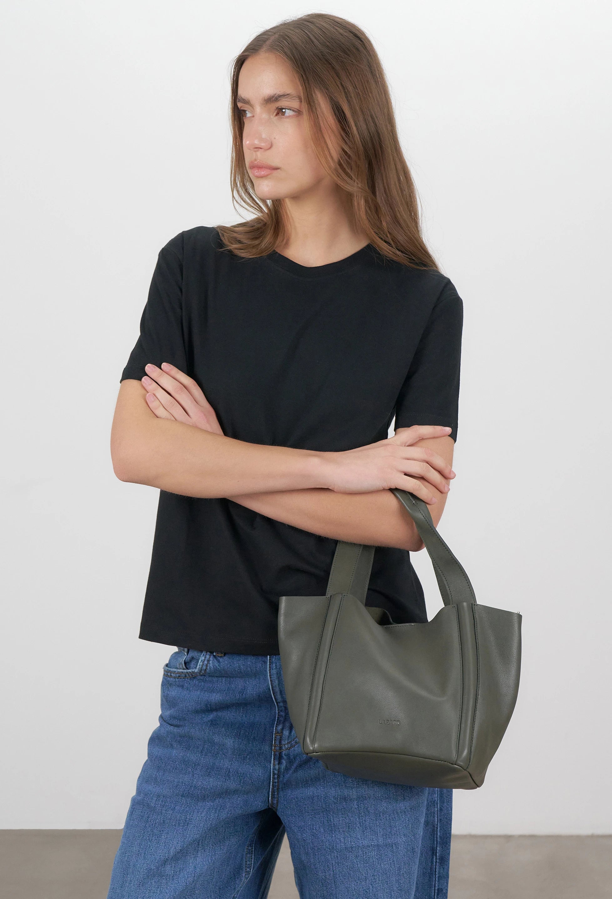 Tala Small Leather Tote Bag - Olive