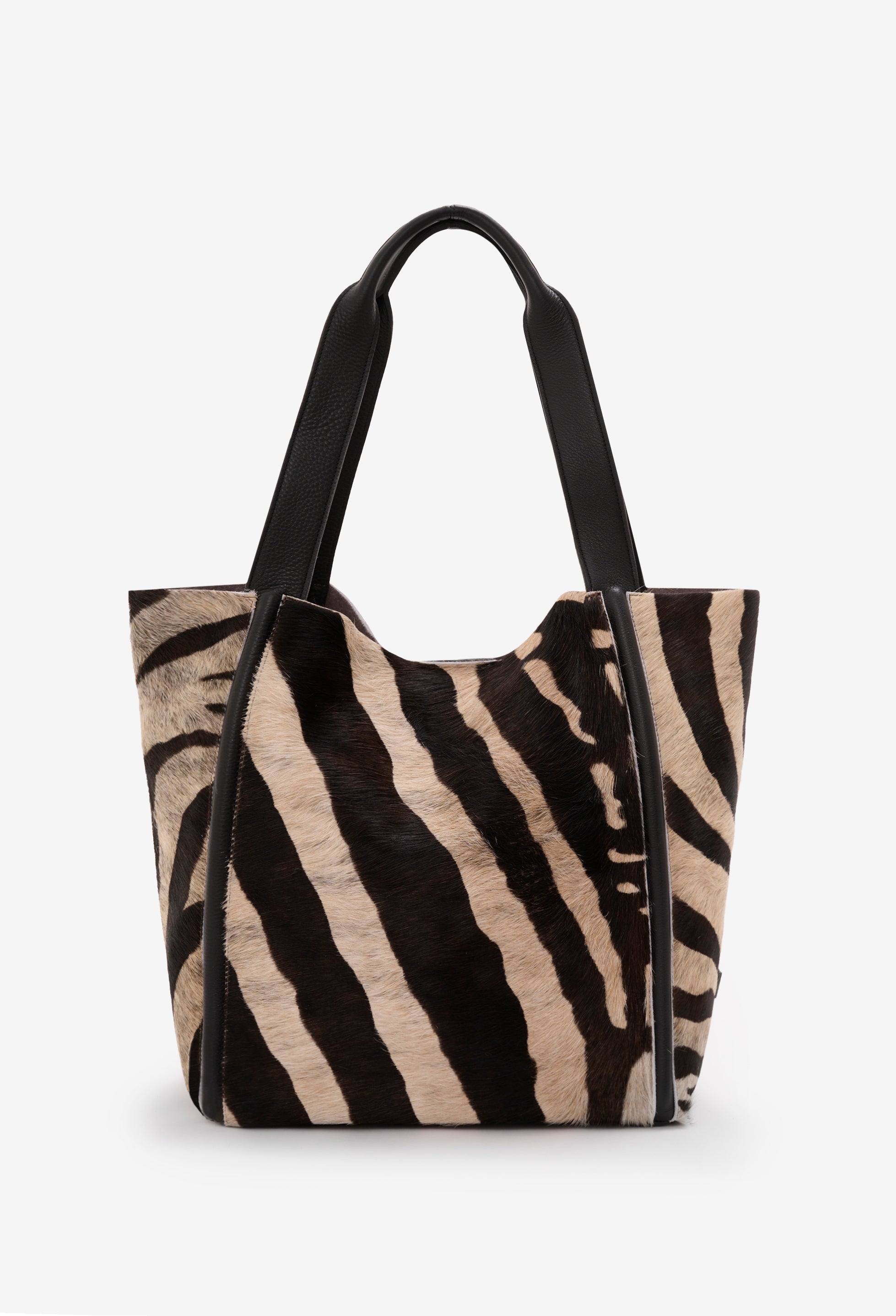 Tala Large Leather Tote Bag - Zebra
