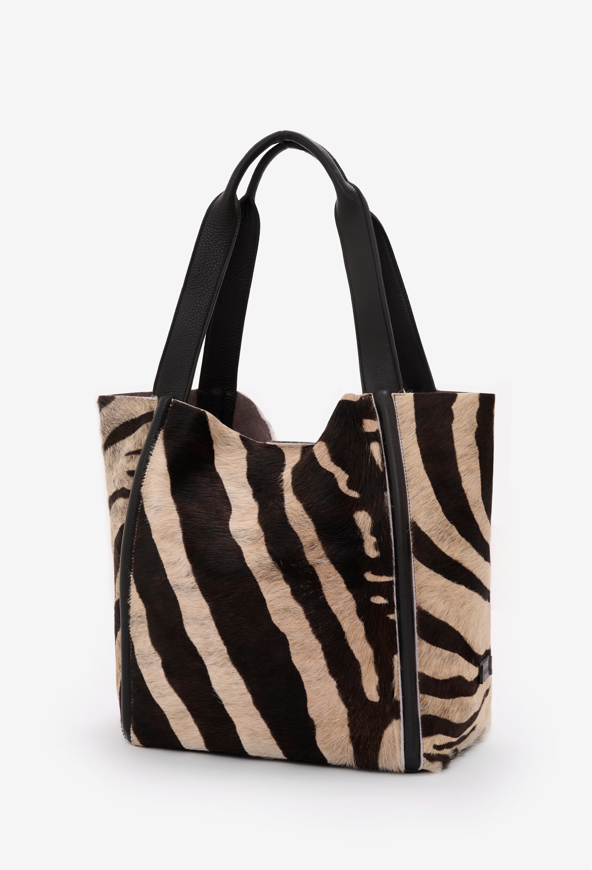 Tala Large Leather Tote Bag - Zebra