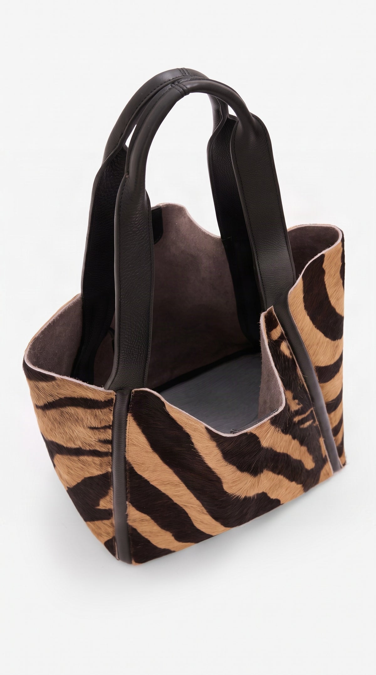 Tala Large Leather Tote Bag - Zebra