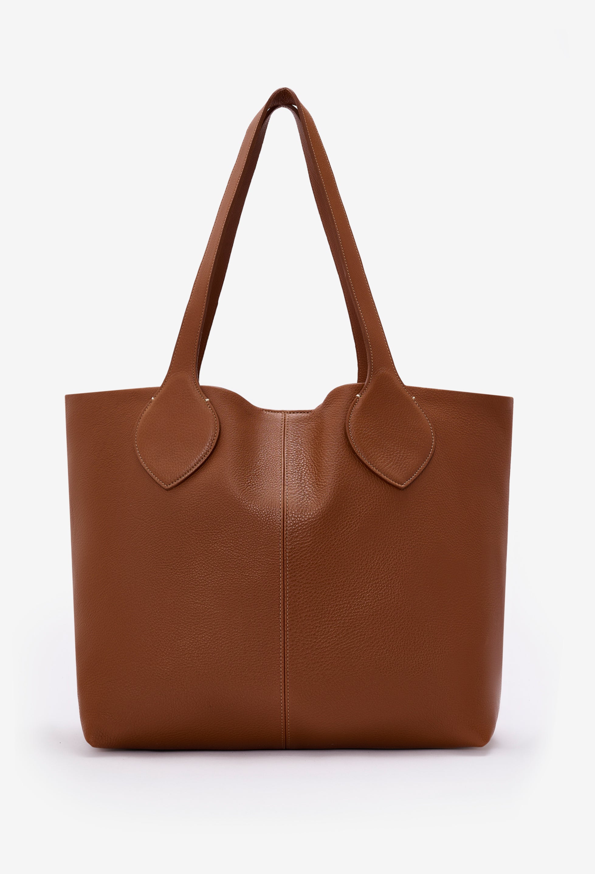 Tika Leather Tote Bag - Cognac