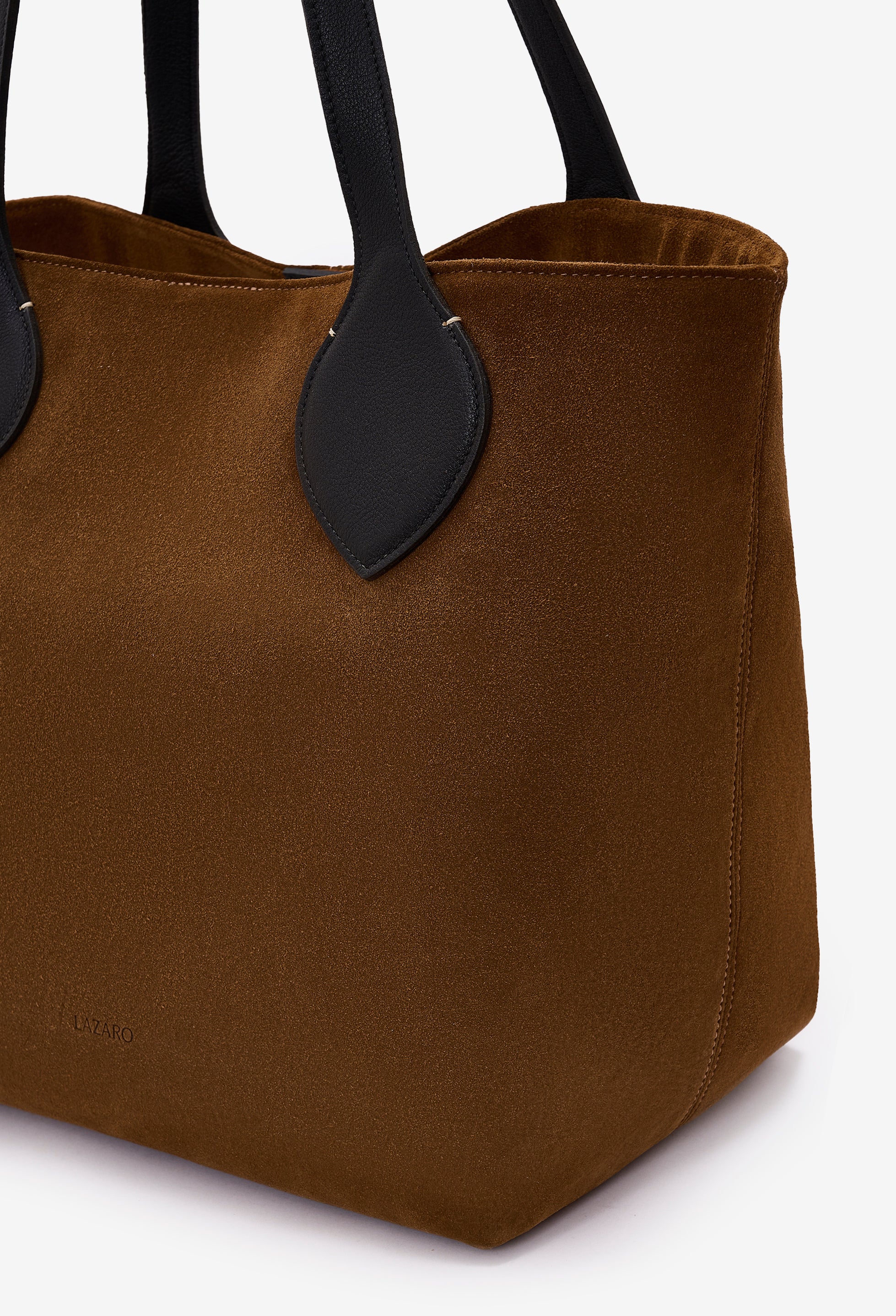 Tika Leather Tote Bag - Tan Suede