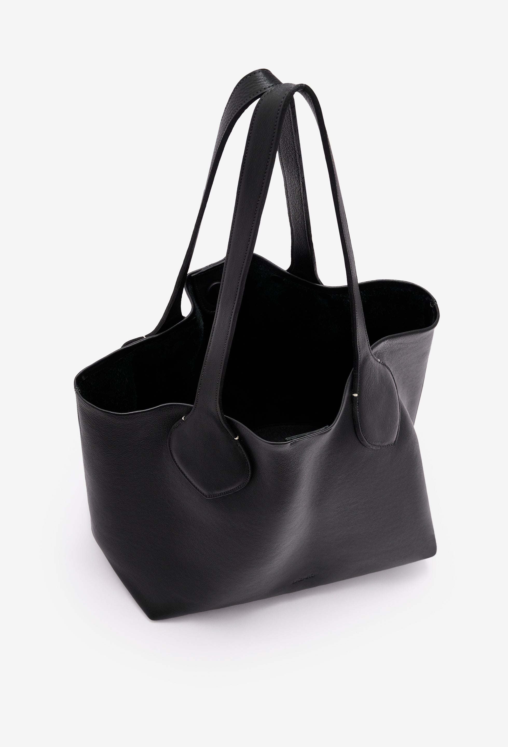Tika Leather Tote Bag - Black