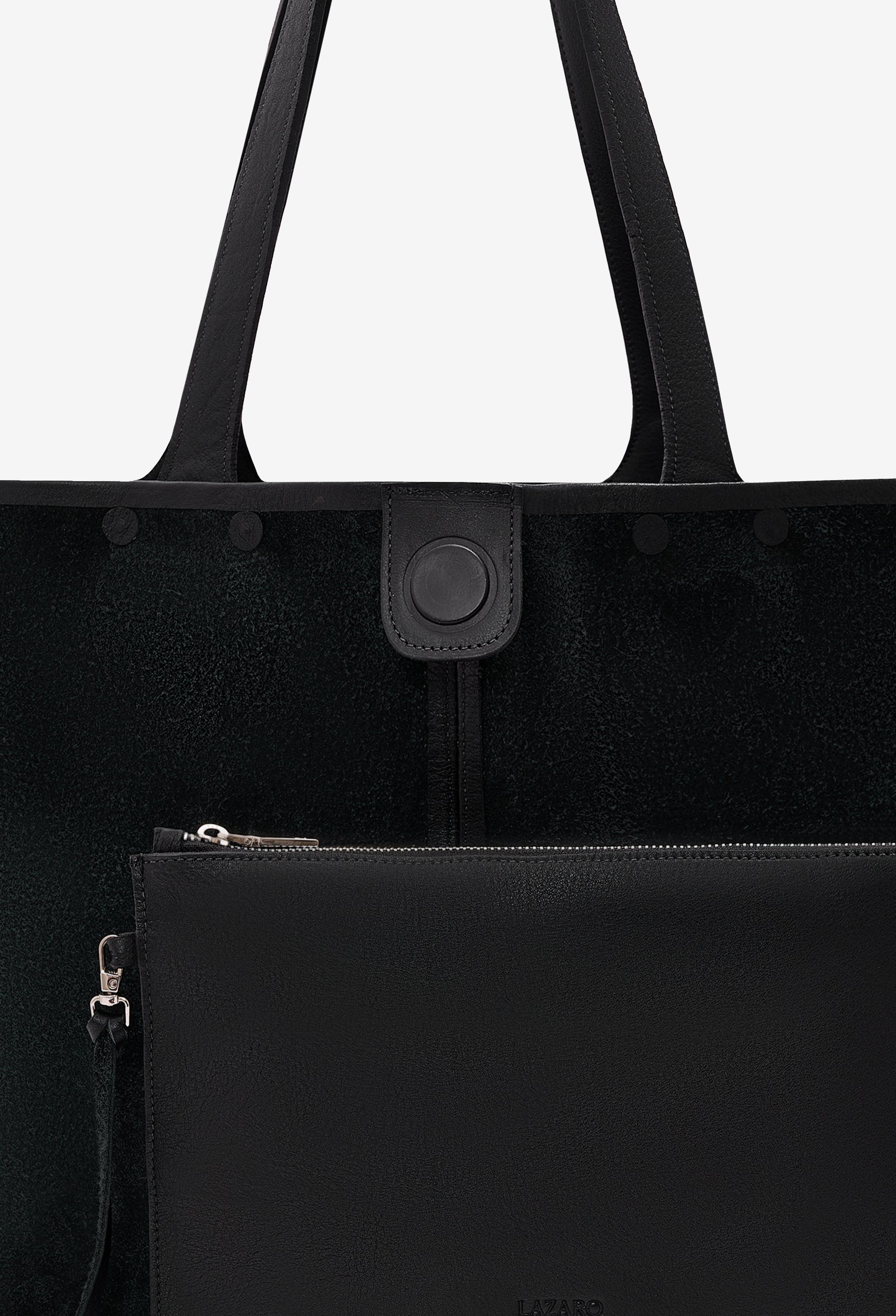 Tika Leather Tote Bag - Black