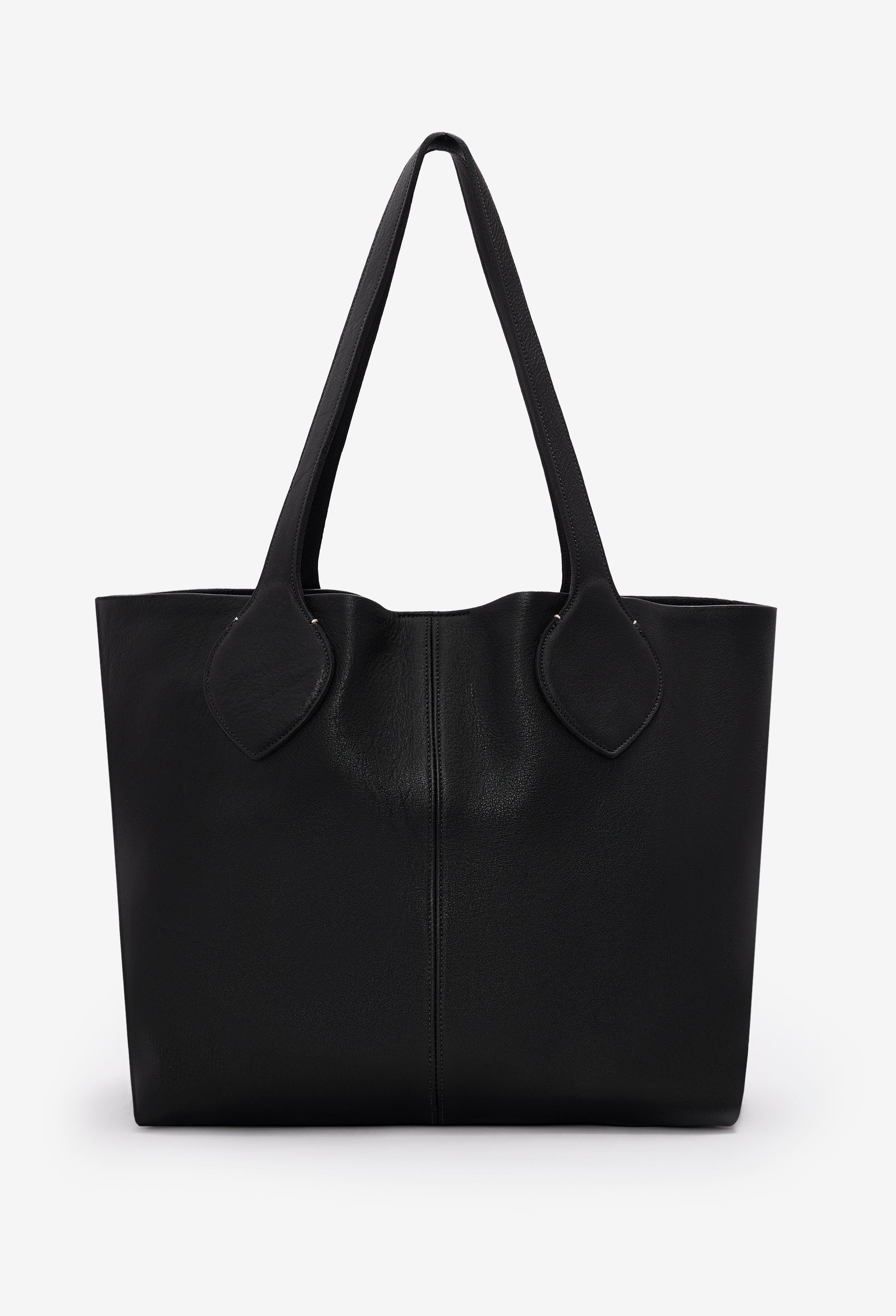 Tika Leather Tote Bag - Black