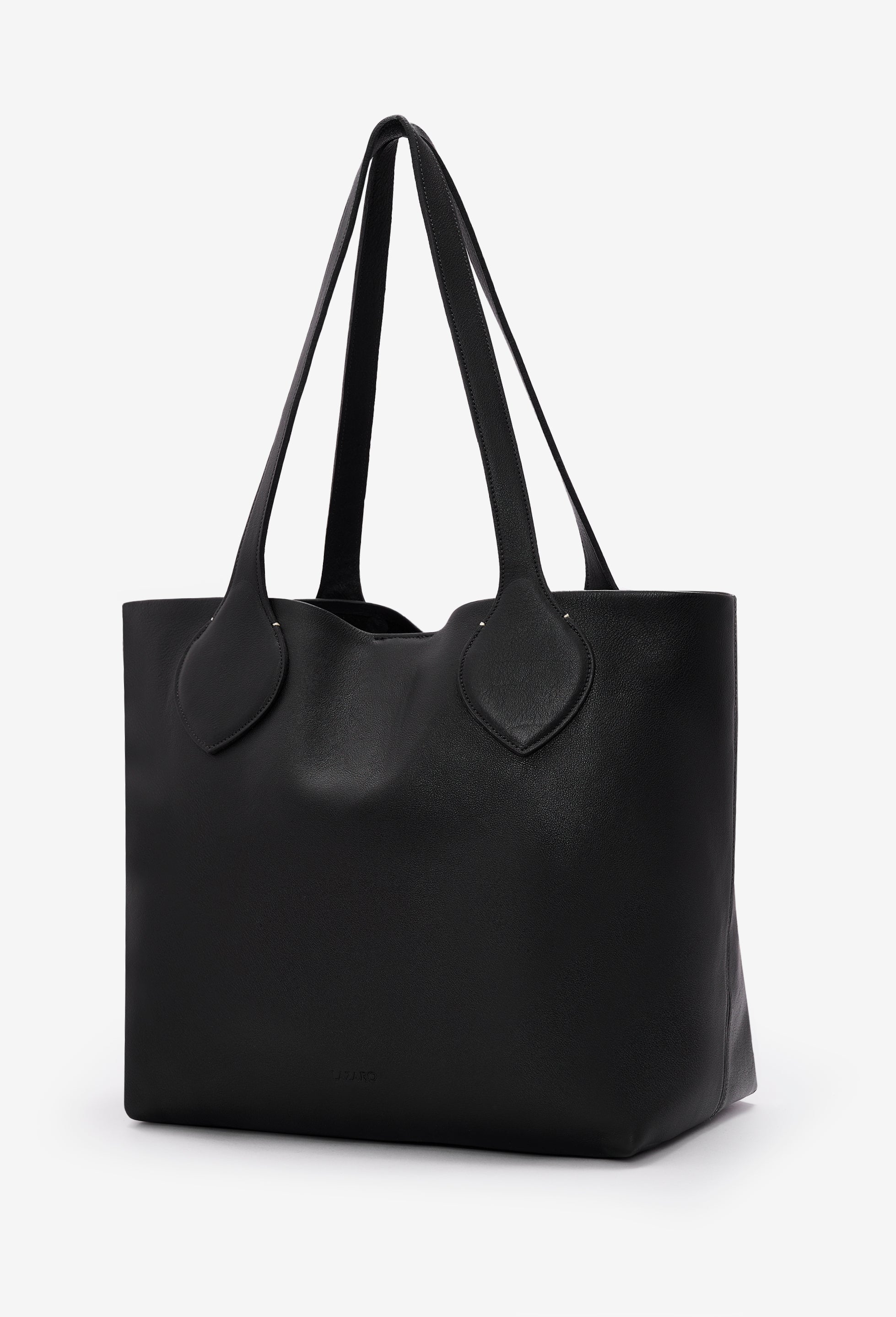 Tika Leather Tote Bag - Black