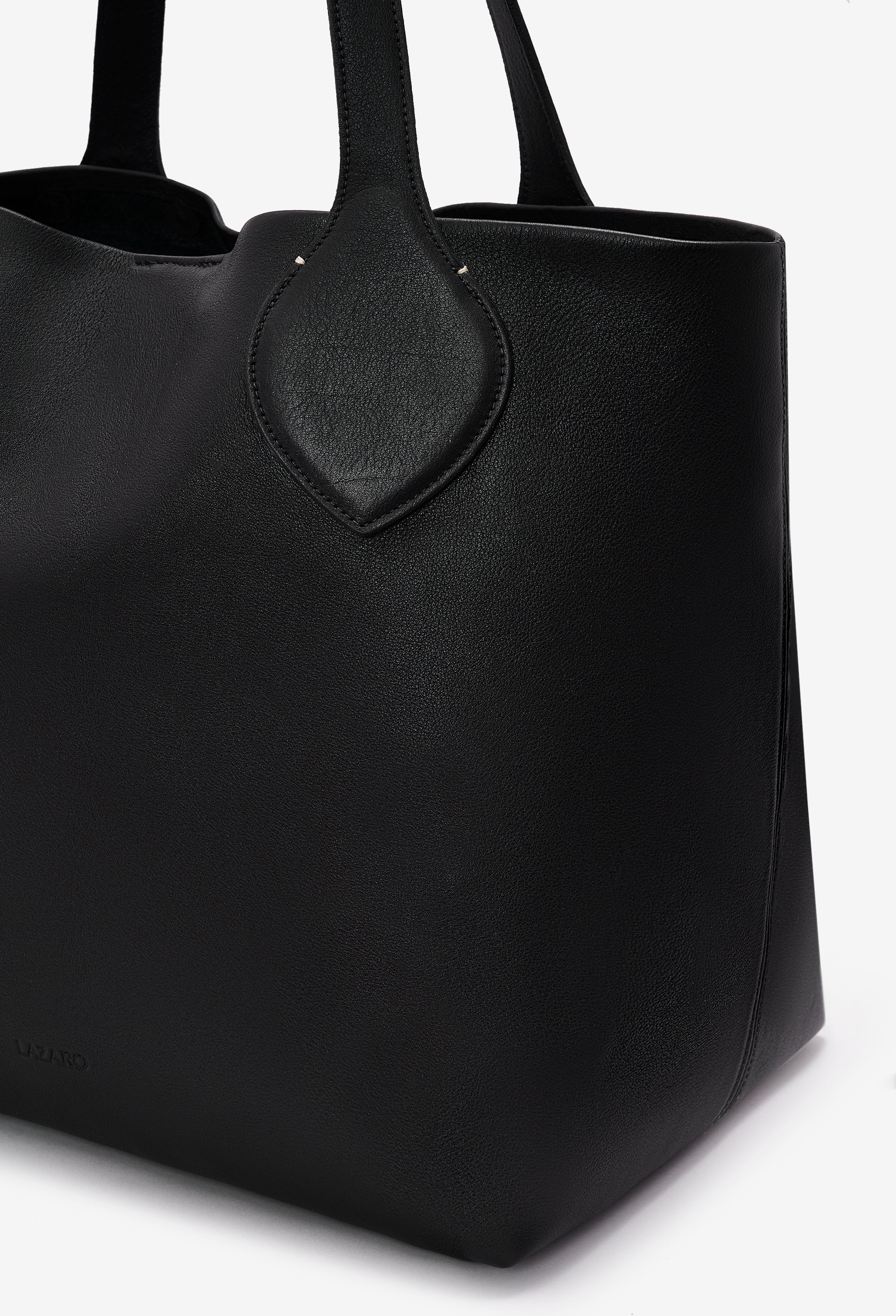 Tika Leather Tote Bag - Black