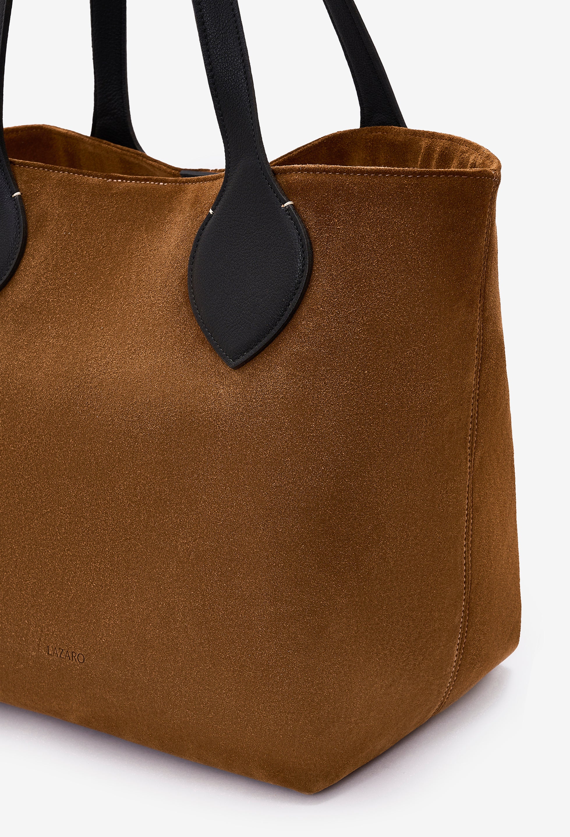 Tika Leather Tote Bag - Tan Suede