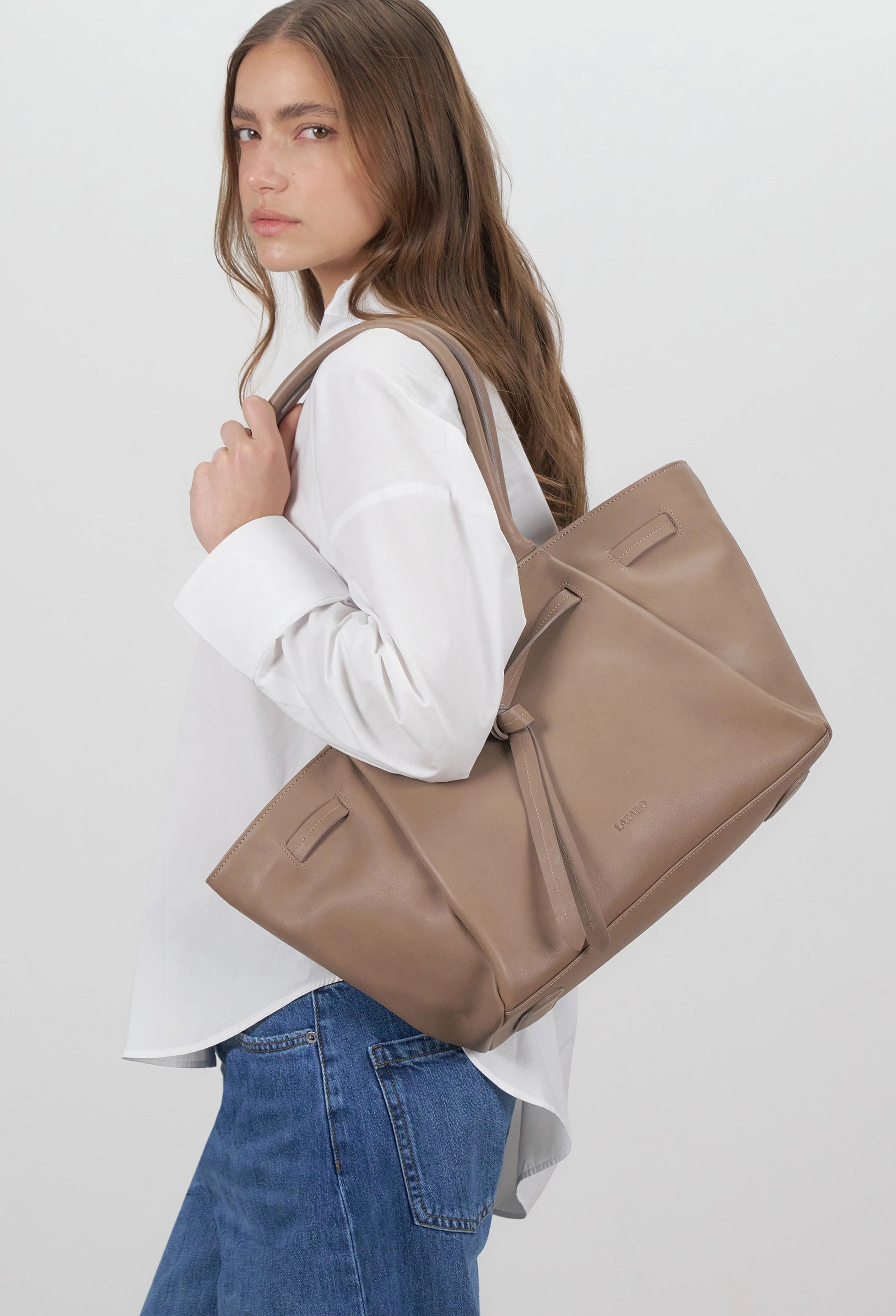 Warmi Large Carryall Leather Bag - Mink