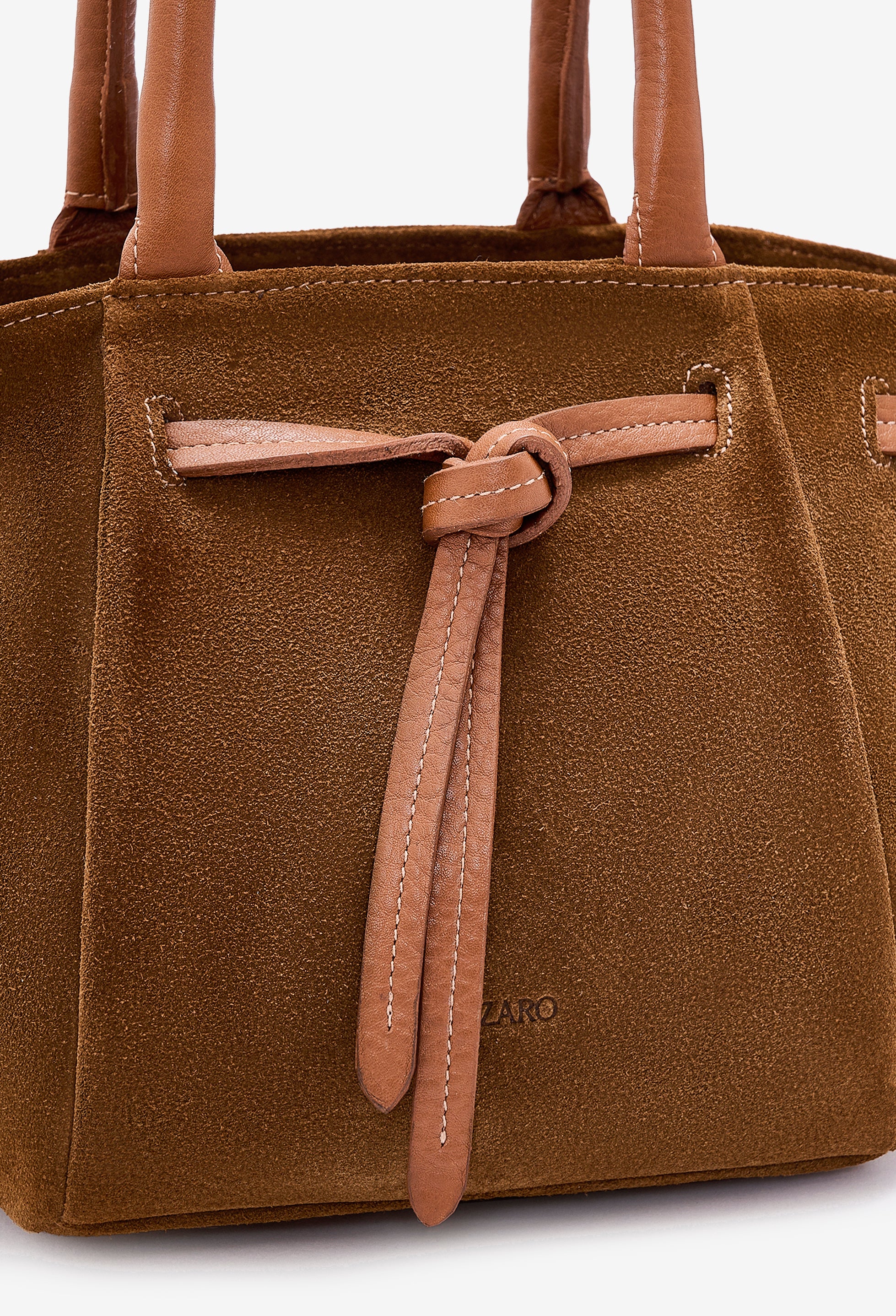 Warmi Carryall Leather Bag - Tan Suede