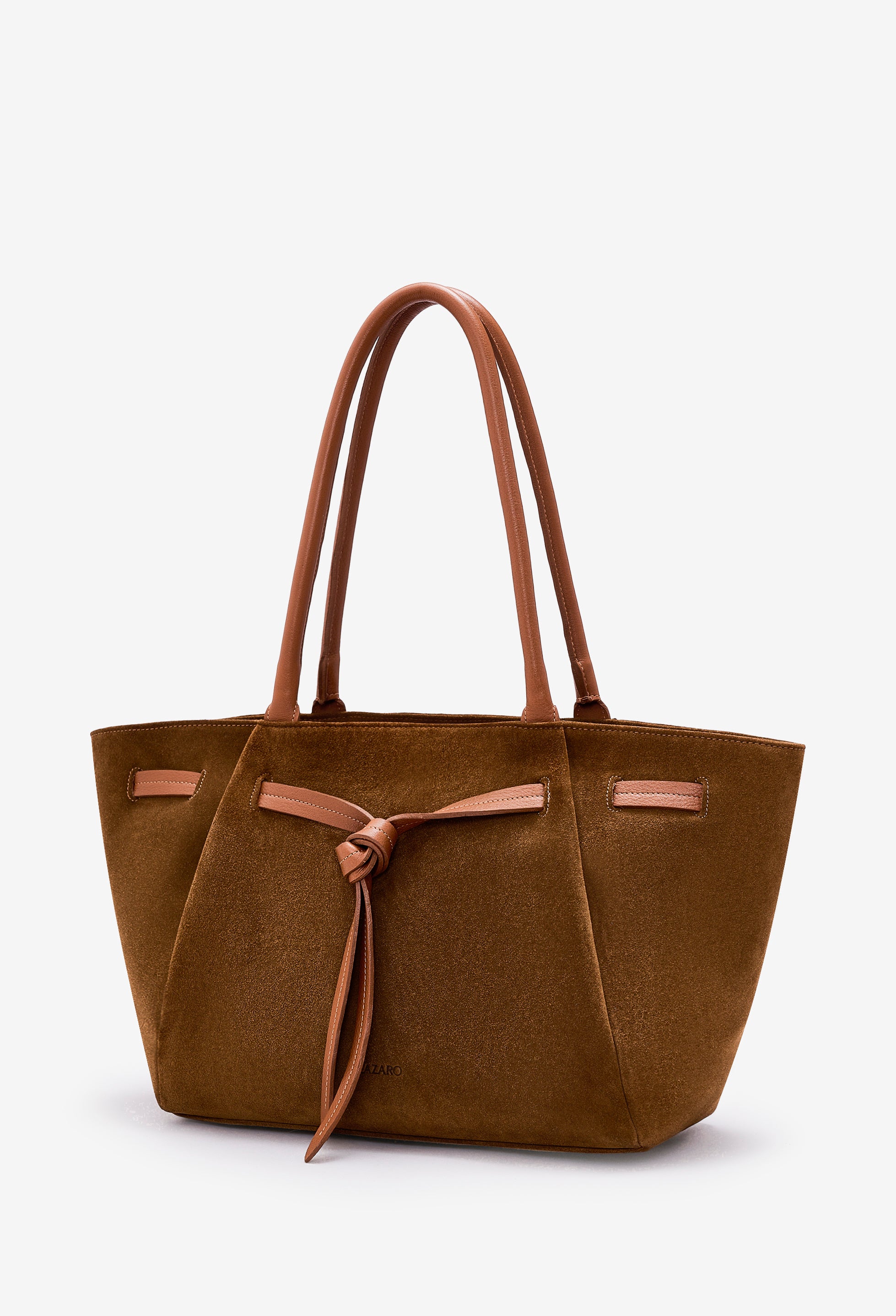 Warmi Large Carryall Leather Bag - Tan Suede