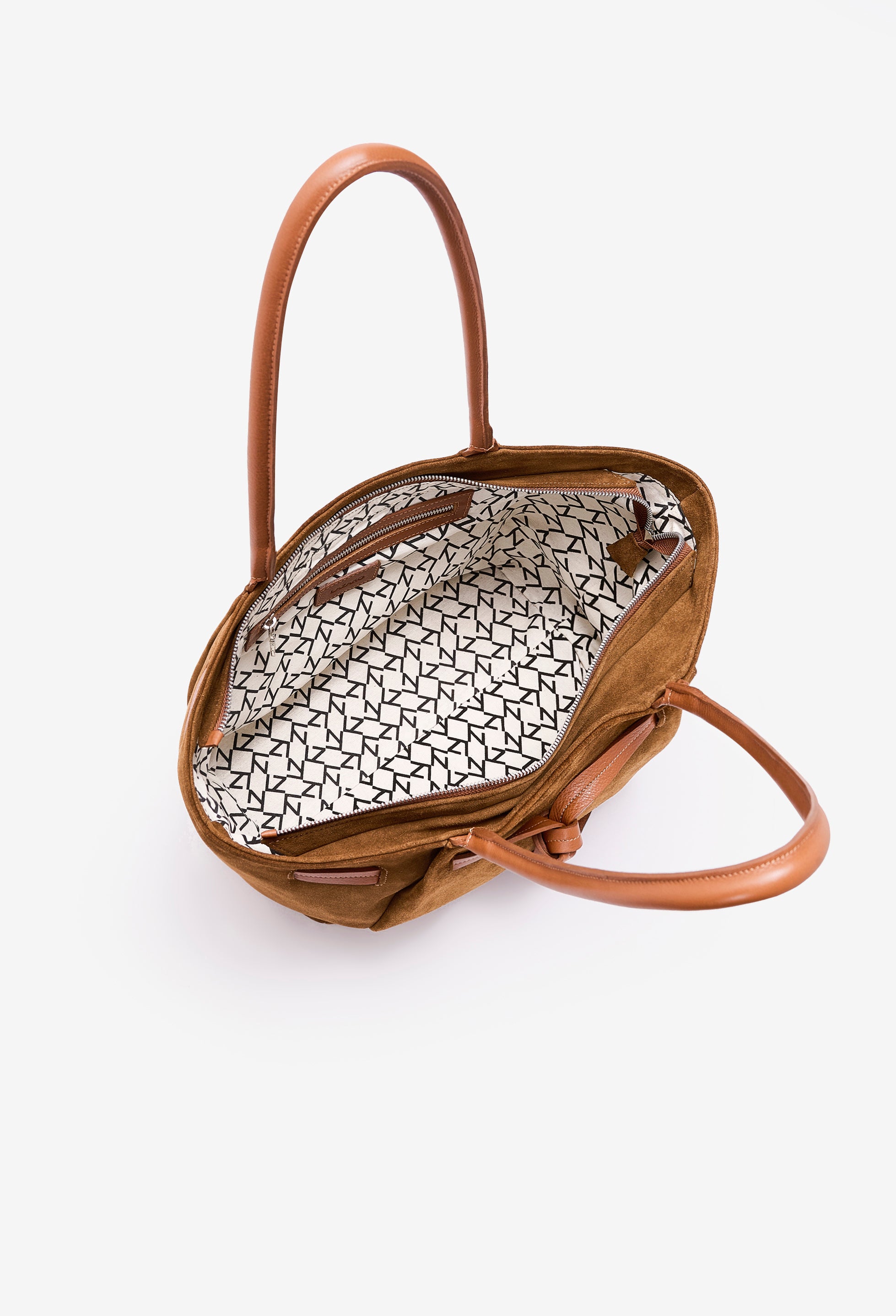 Warmi Large Carryall Leather Bag - Tan Suede