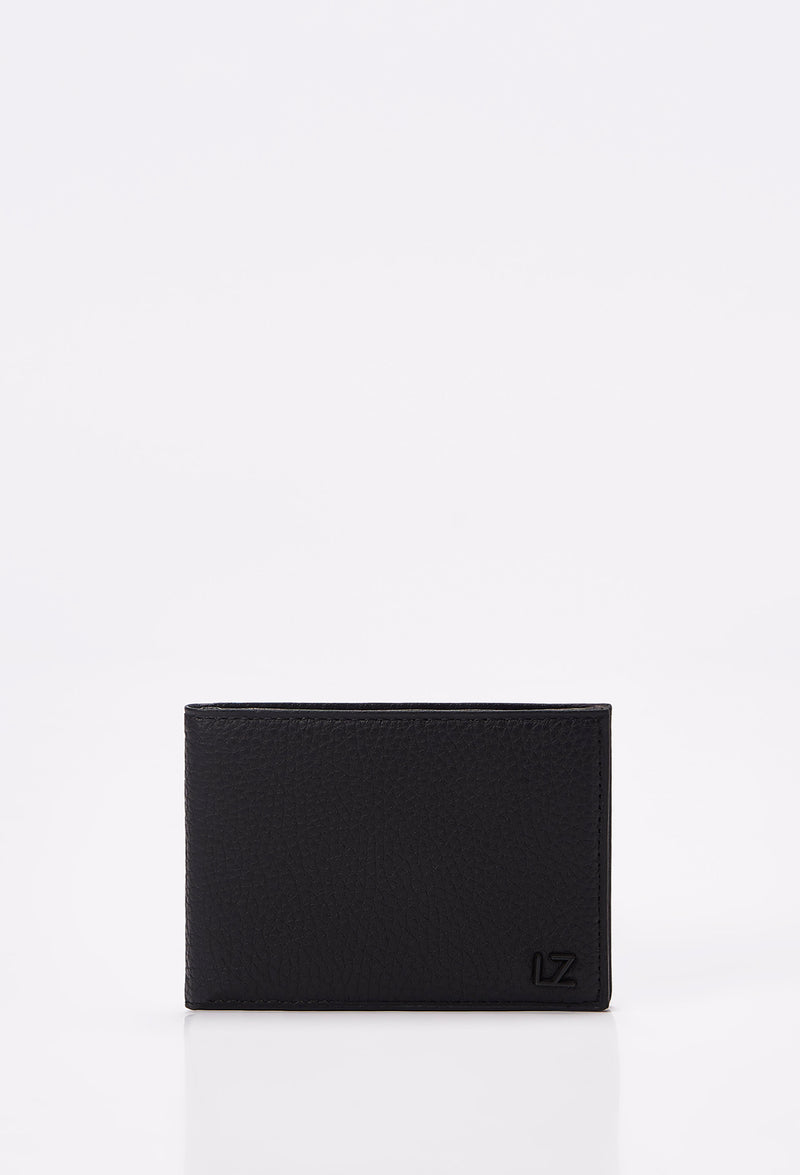 Black Leather 8 Card Bifold Wallet