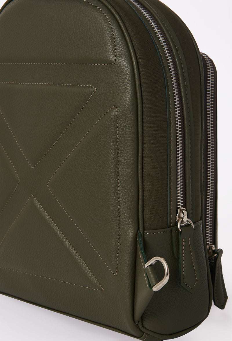 Olive Everyday Neoprene & Leather Sling Bag