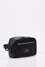 Croco Leather Toiletry Bag With Zipper