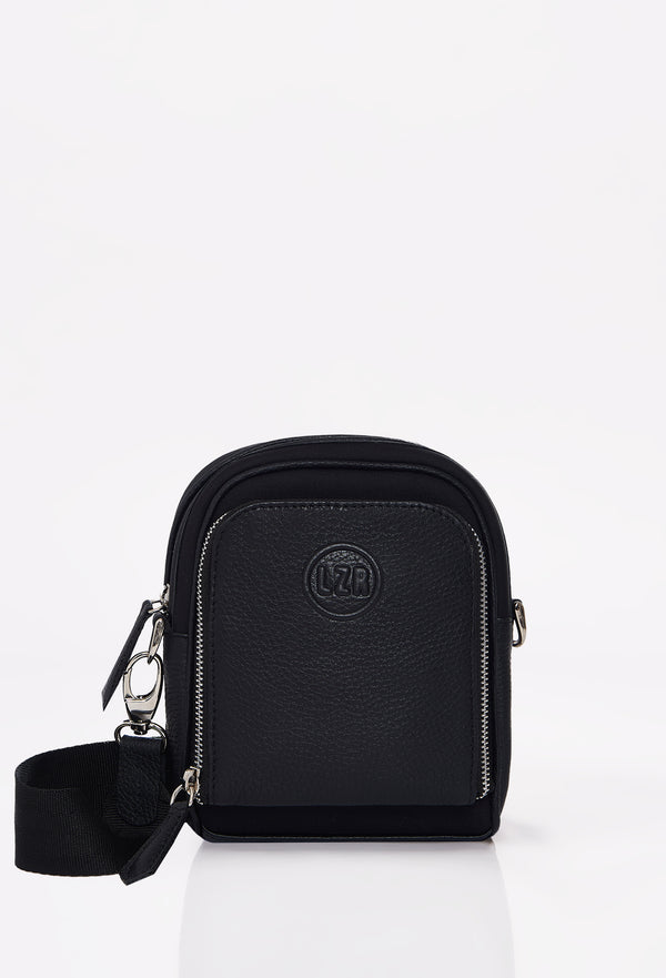 Black Everyday Neoprene & Leather Mini Crossbody Bag