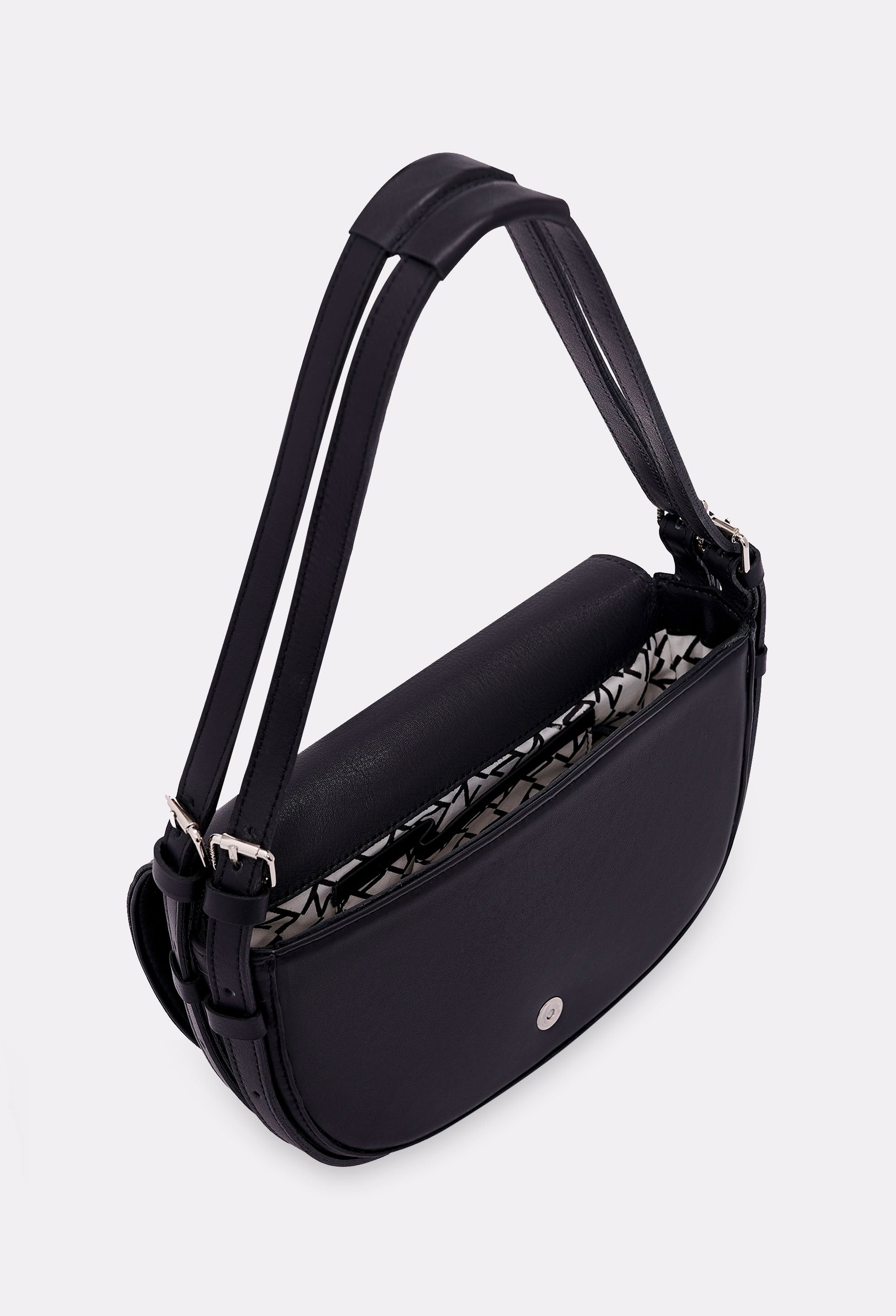 Black Leather Shoulder Bag Montana
