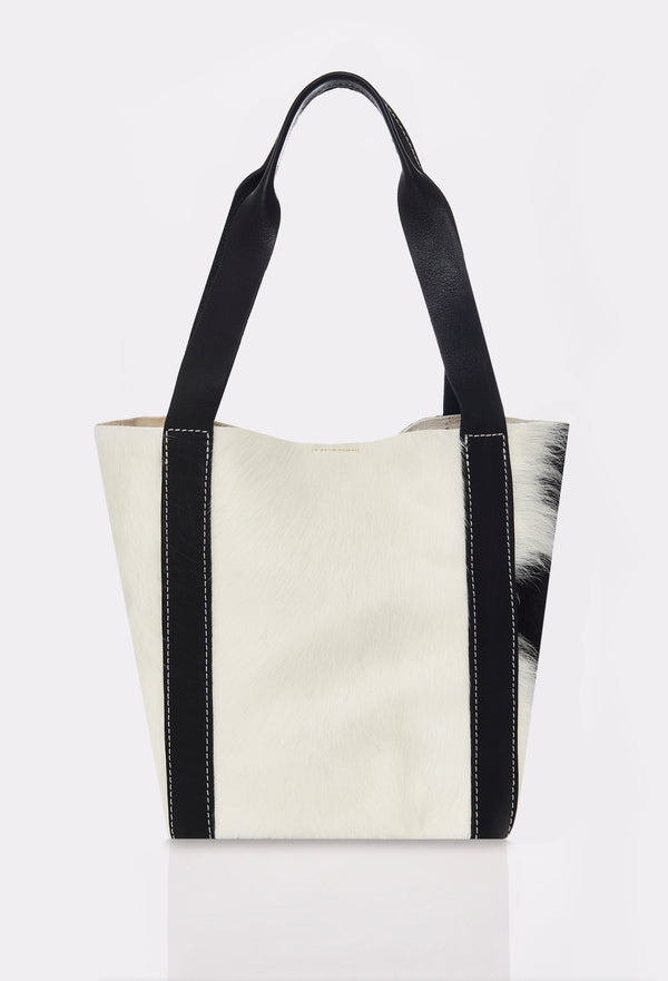 Black Cowhide Leather Mini Bucket Bag ‘Ushuaia’