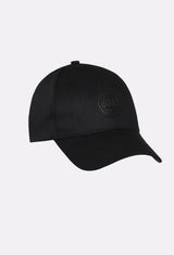 Black Baseball Cap With Patched Logo