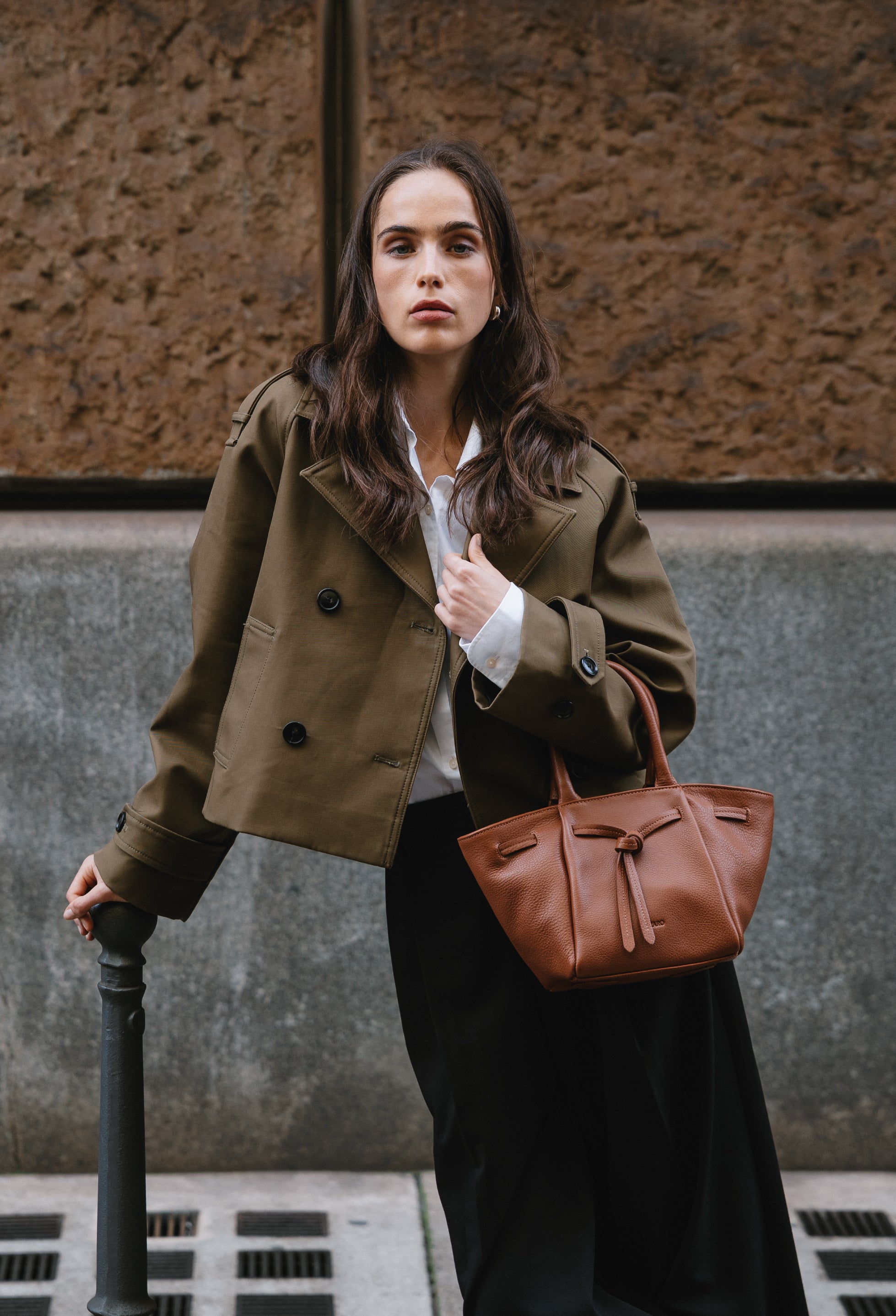Warmi Carryall Leather Bag - Cognac