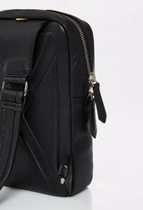 Black Leather Sling Bag 'Salerno'