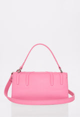 Pink Leather Crossbody Flap Bag 'Hilda'