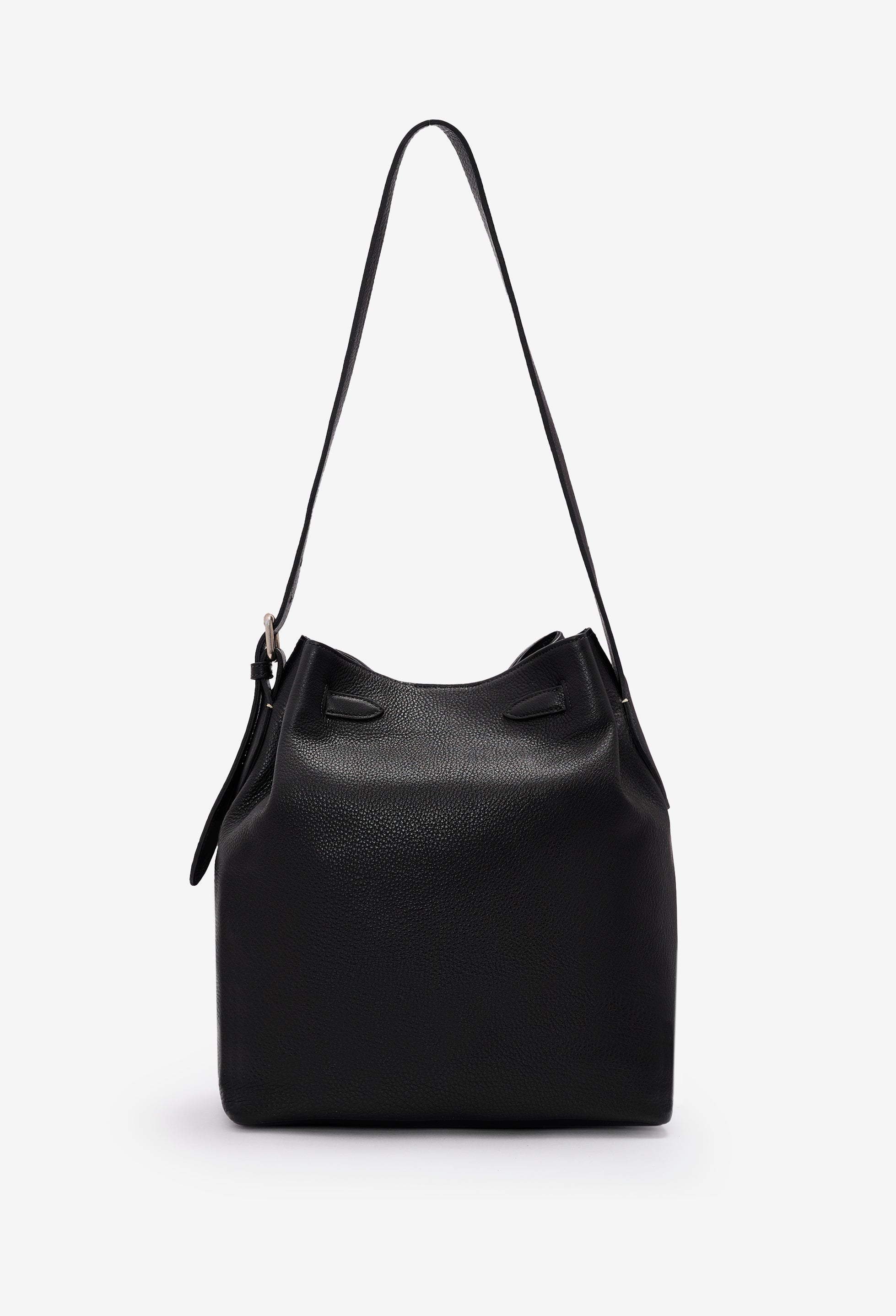 Coya Leather Bucket Bag - Black