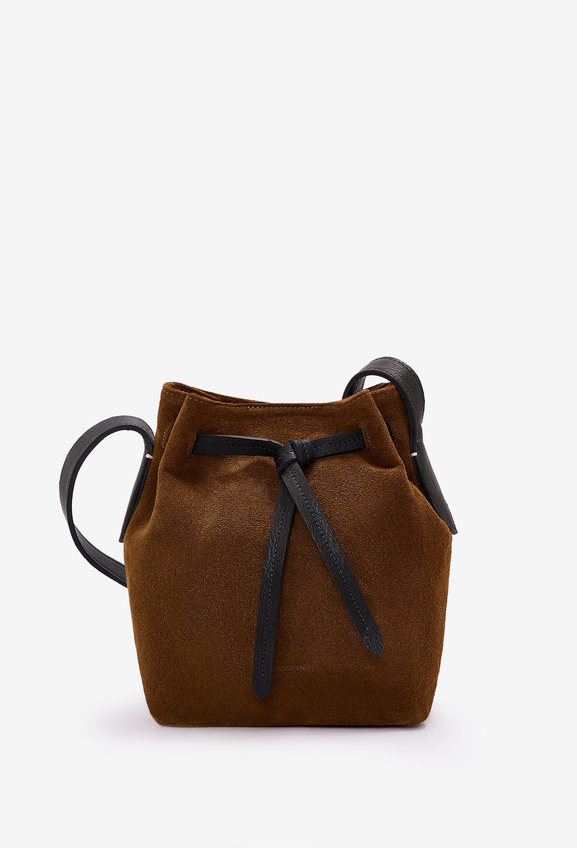 Coya Small Leather Bucket Bag - Tan Suede
