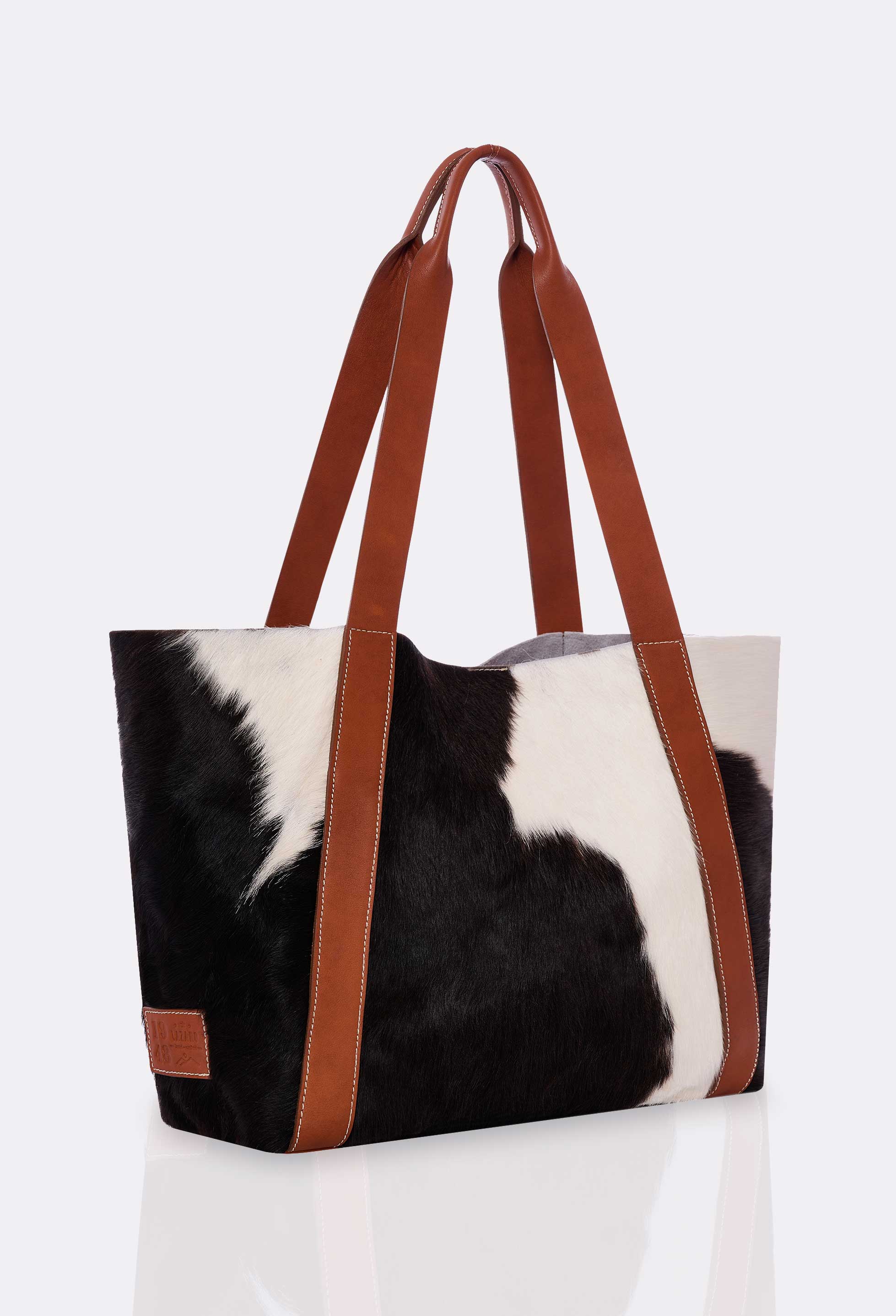 Large Cowhide Tote Bag 'Pampa' - Tan