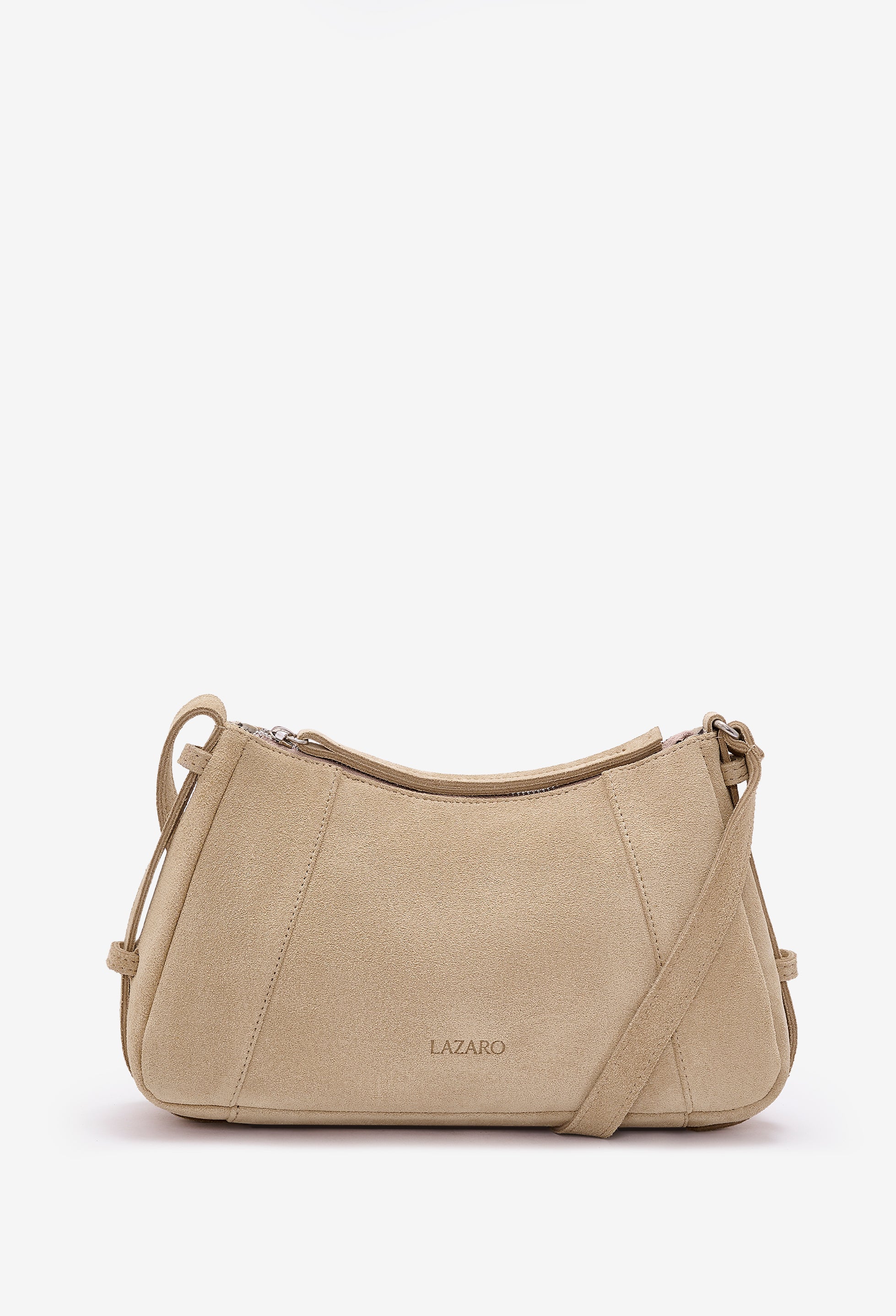 Nina Baguette Bag - Latte Suede
