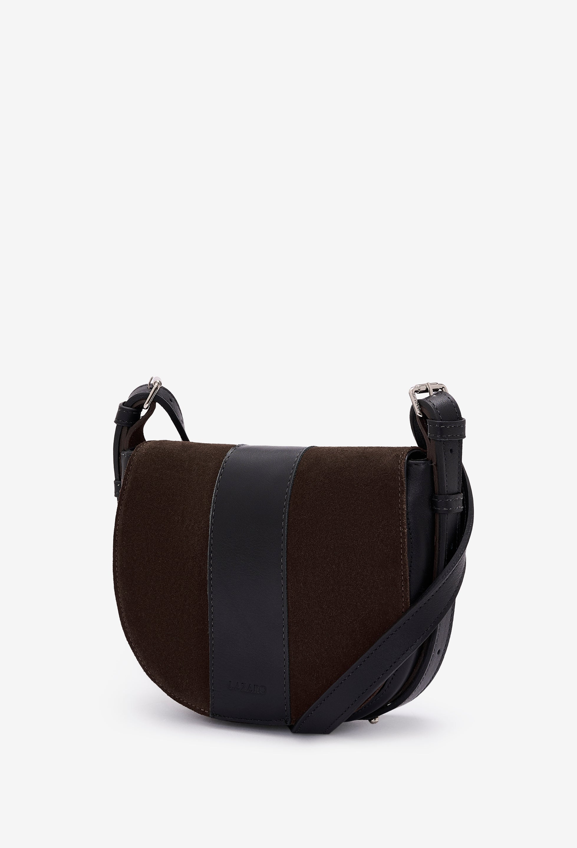 Sisa Leather Saddle Bag - Brown Suede