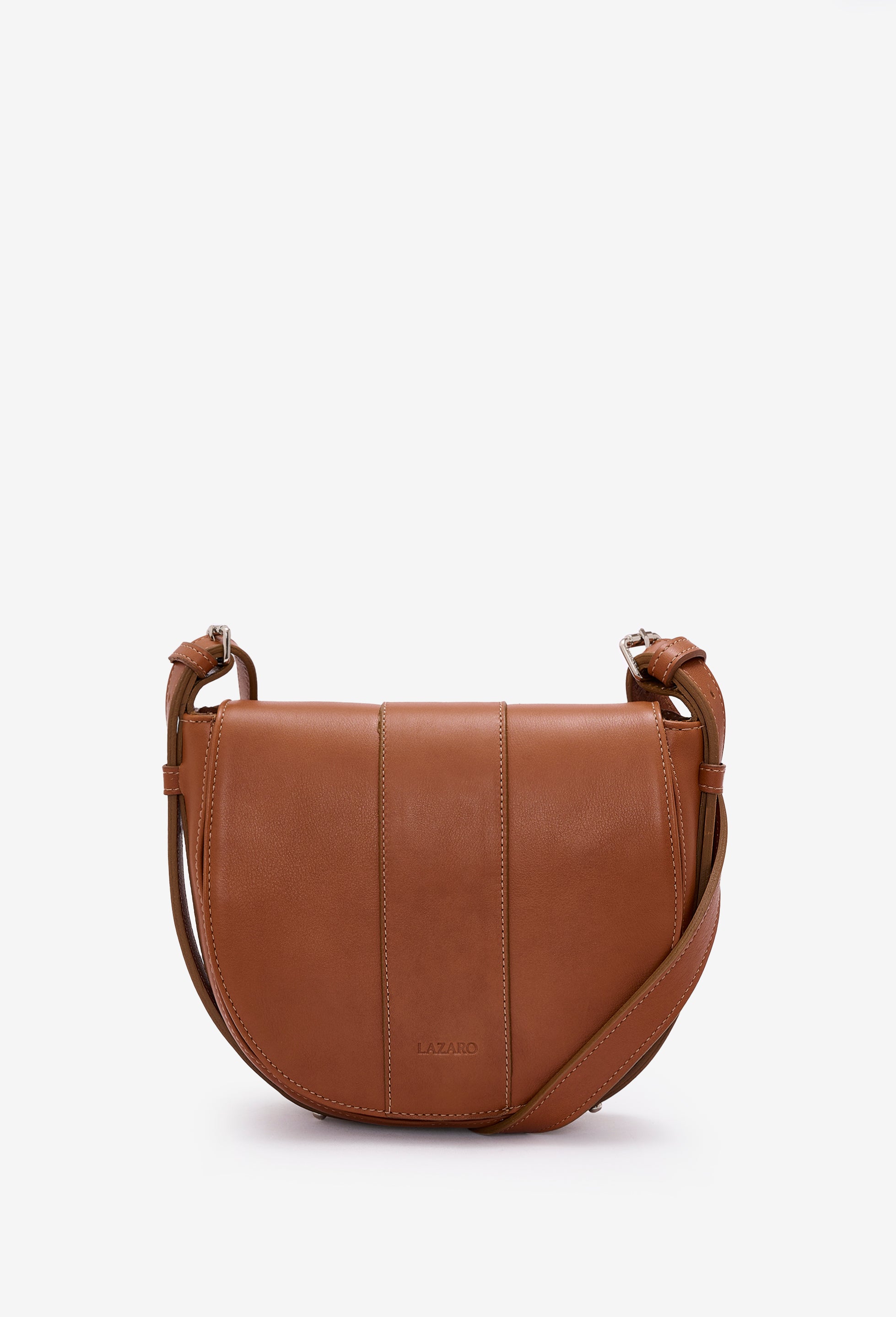 Sisa Leather Saddle Bag - Cognac