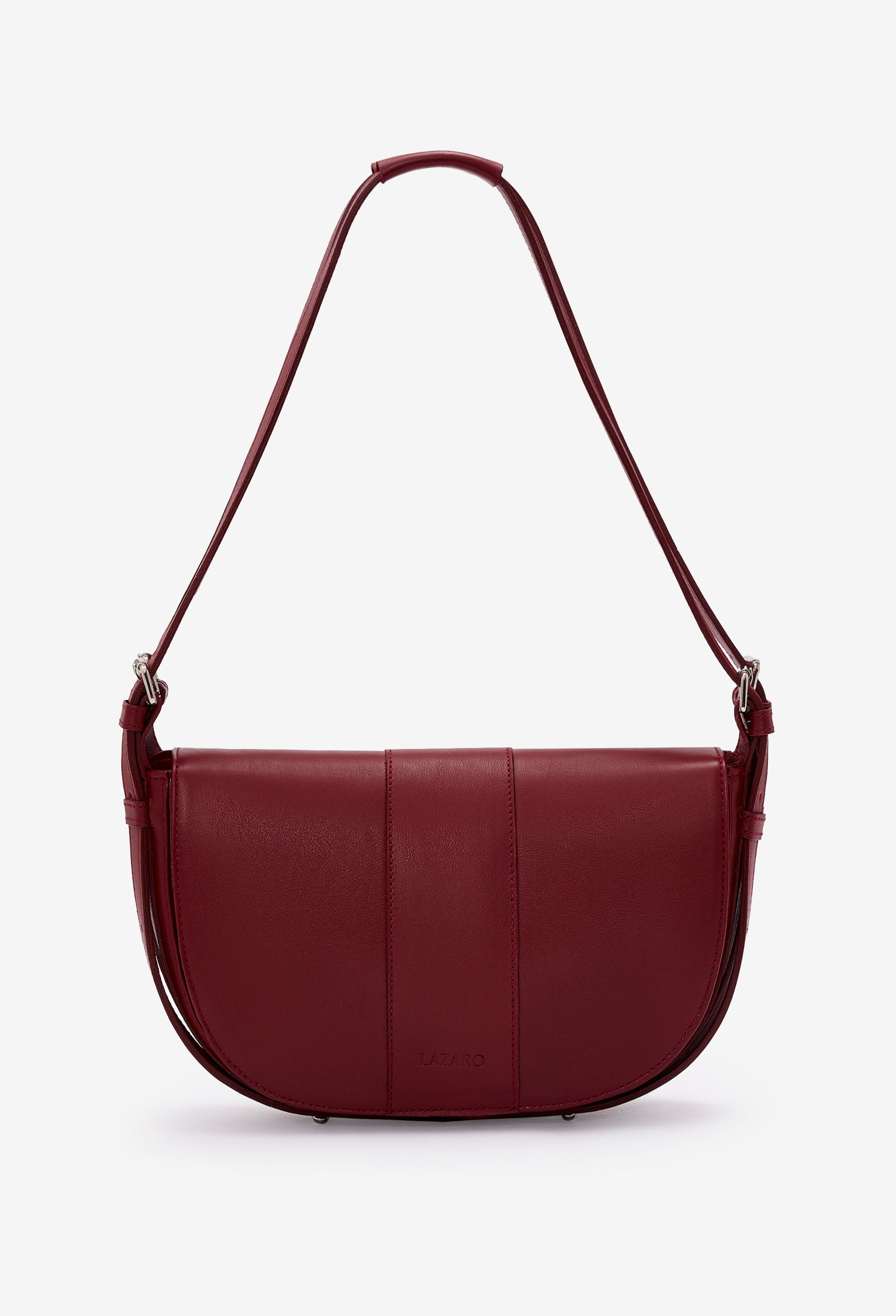 Sisa Leather Shoulder Bag - Burgundy